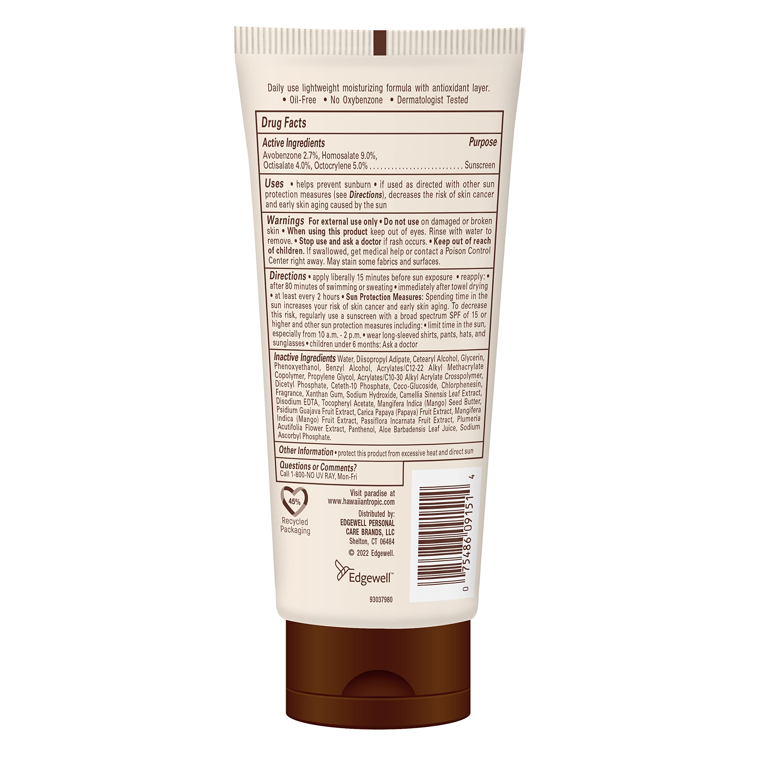 Hawaiian Tropic Skin Defense Sunscreen Lotion Spf 50, 6Oz | Spf 50 Sunscreen Lotion With Green Tea Extract, Sunscreen Body Lotio
