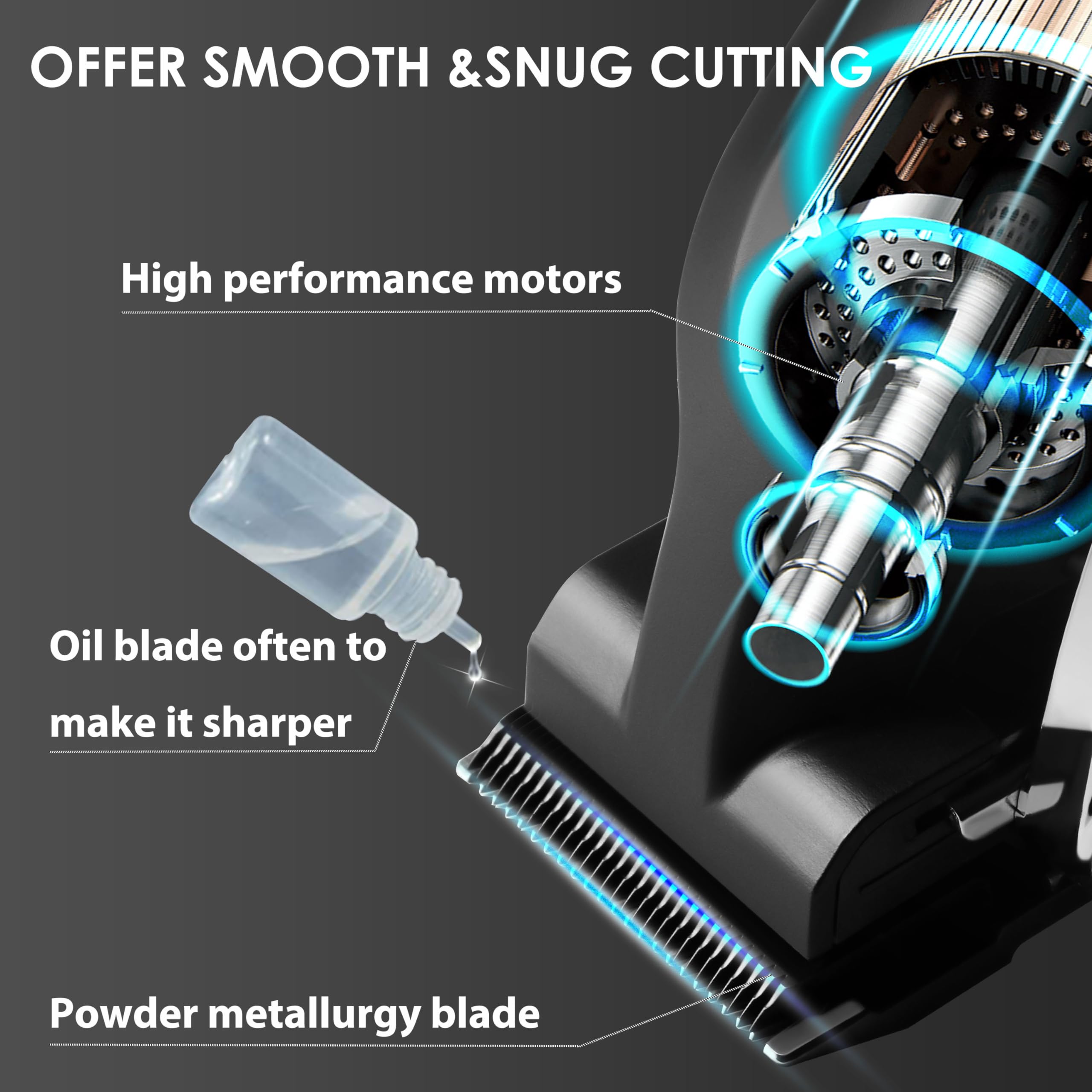 KEMEI Hair Clippers for Men, Professional Clippers and Trimmers Set, Cordless Zero Gap Trimmer for Men with LED Display, 11 Guid