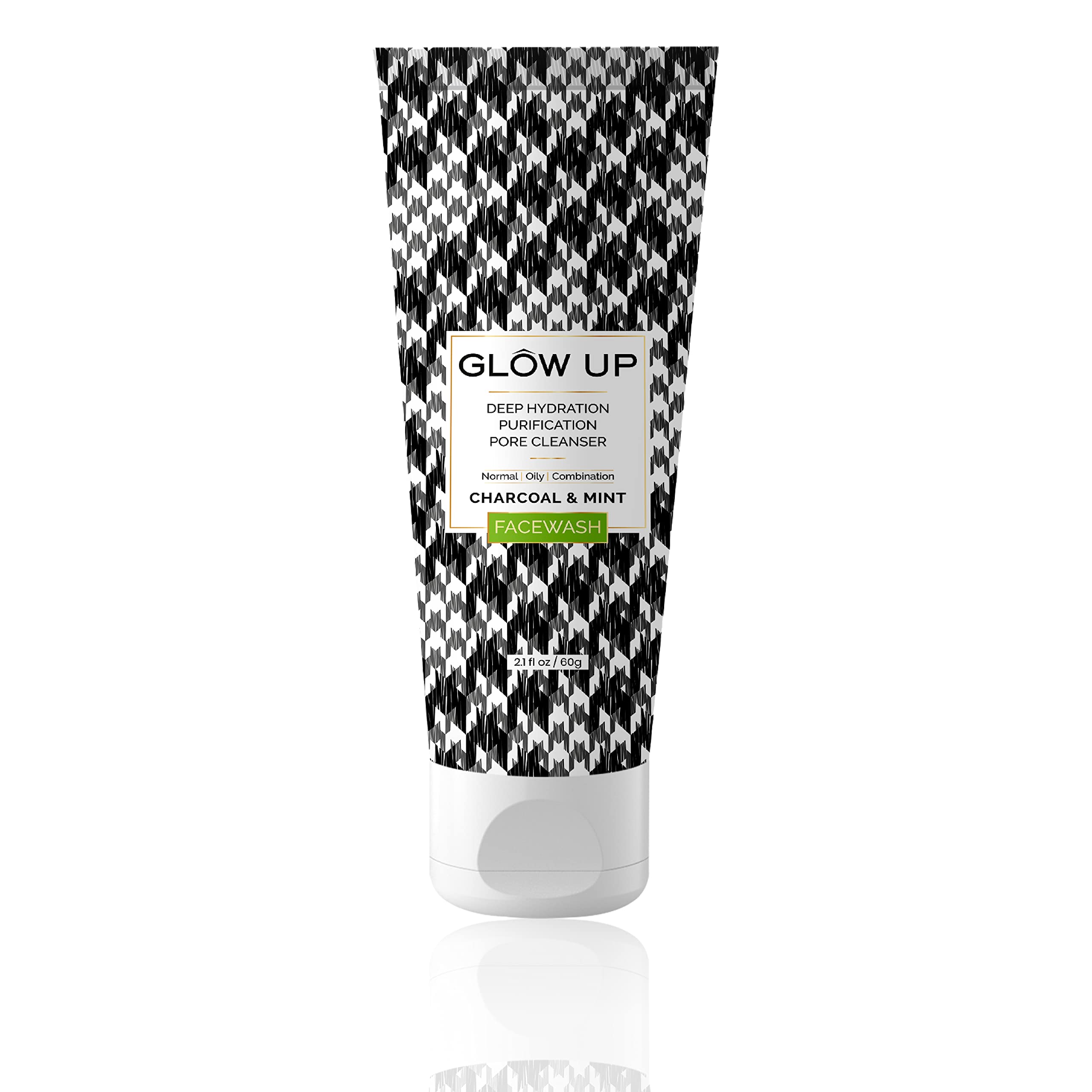 Glow Up Charcoal & Mint Facewash| Deep Hydration | Purification| Pore Cleanser| Oil Control | For Men And Women| Best For Oily A