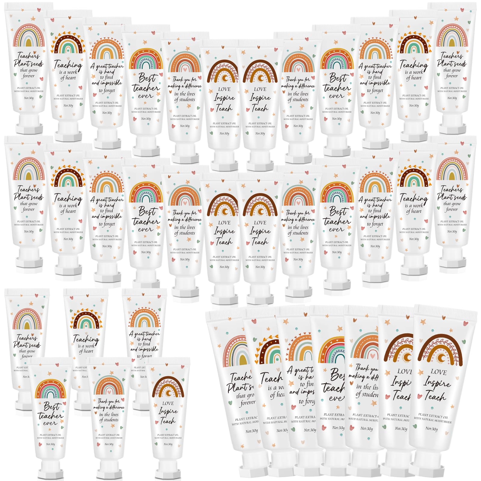 Dansib 24 Pcs Teacher Appreciation Hand Cream Gifts Boho Rainbow 2025 Back to School Thank You Teacher Gifts for Women Travel Si