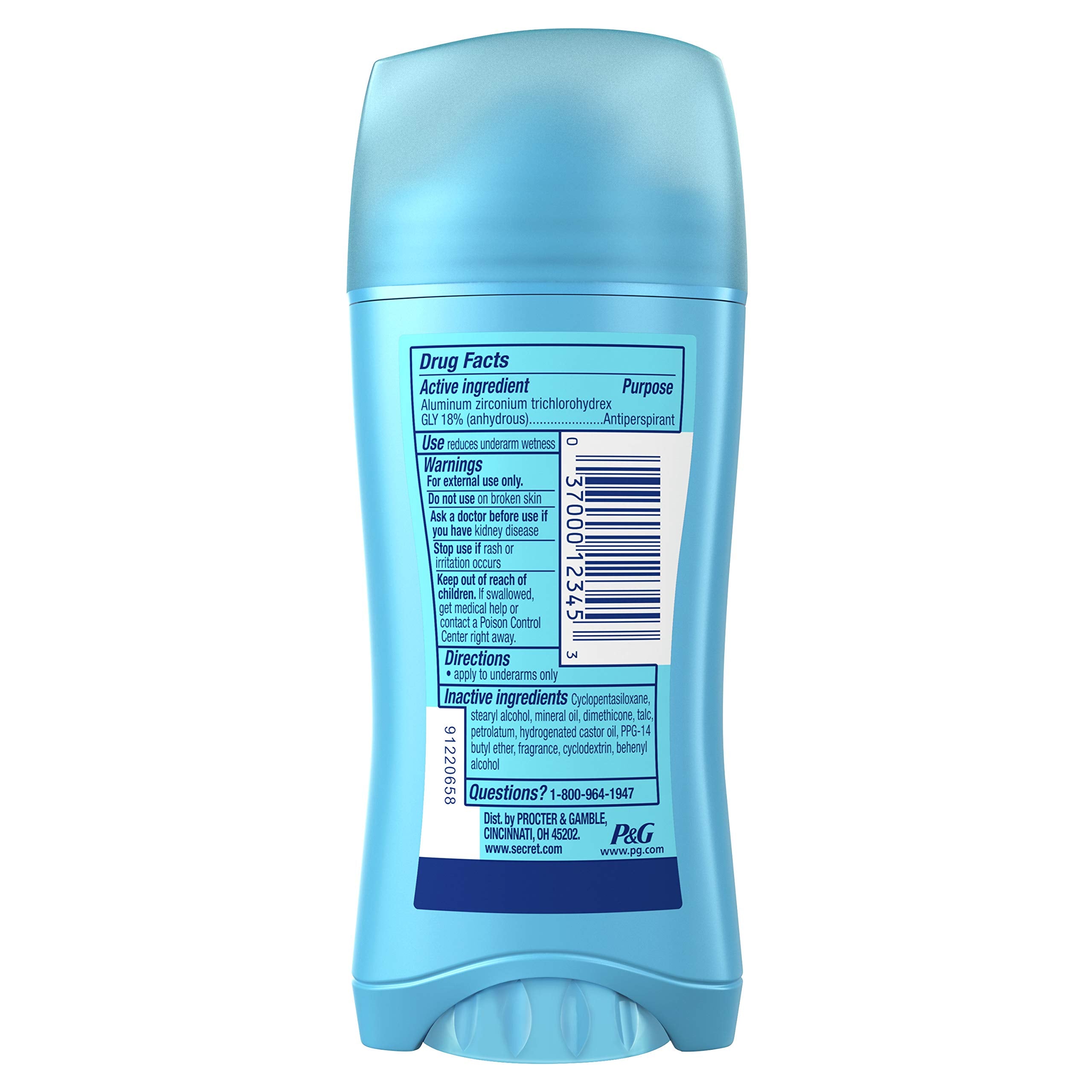 Secret Antiperspirant Deodorant Women, Shower Fresh Scent, Invisible Solid 2.6 Oz (Pack Of 6)