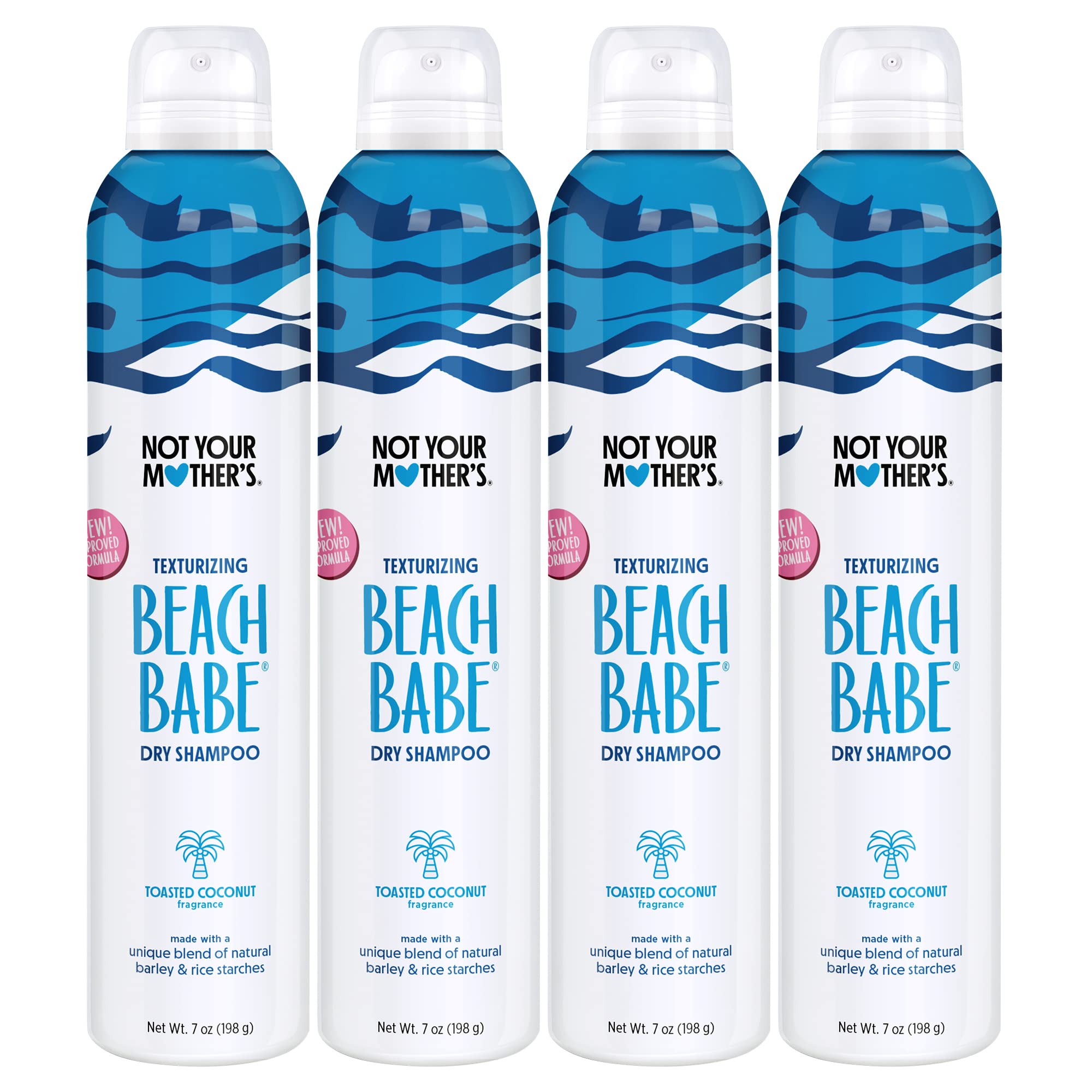 Not Your Mother's Beach Babe Dry Shampoo (4-Pack) - 7 oz Texturizing Dry Shampoo Instantly Absorbs Oil - Hair Essentials for Bac