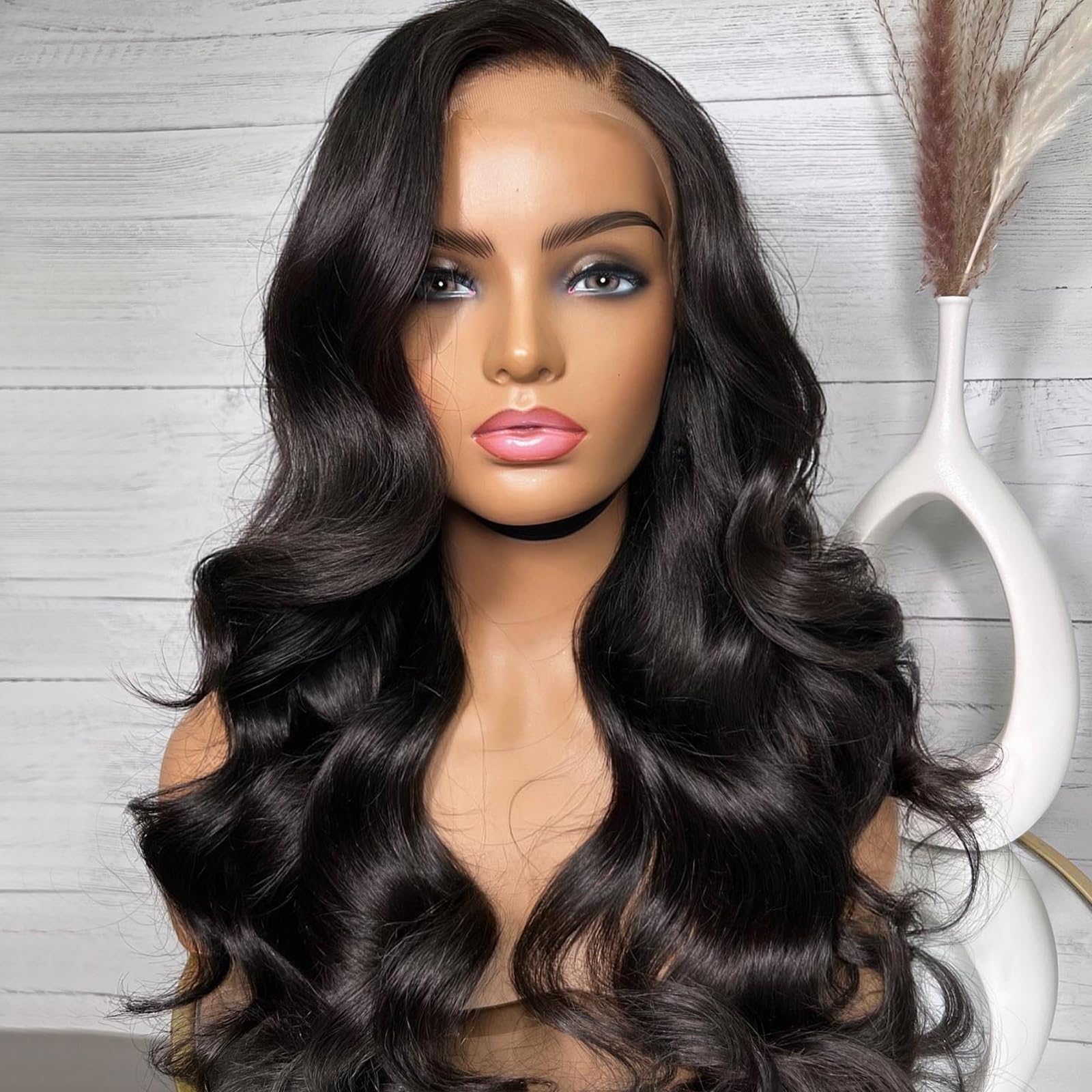 Beeos 13X6 Full Frontal Skinlike Real Hd Lace Wig, Ultra-Fitted Design Pre-Plucked Hairline Bleached Knots 180% Density Body Wav