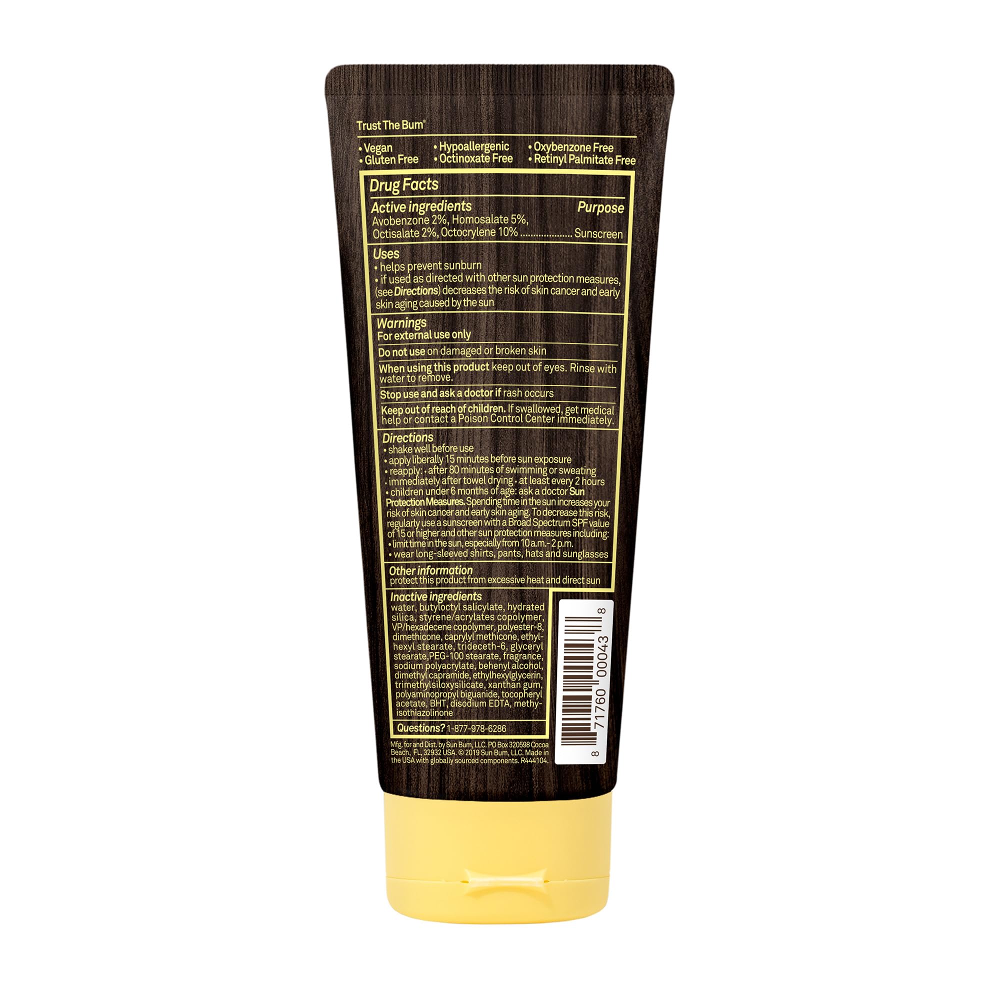 Sun Bum Original Moisturizing Sunscreen Lotion, Spf 15, 6 Oz. Tube, 1 Count, Broad Spectrum Uva/Uvb Protection, Hypoallergenic,