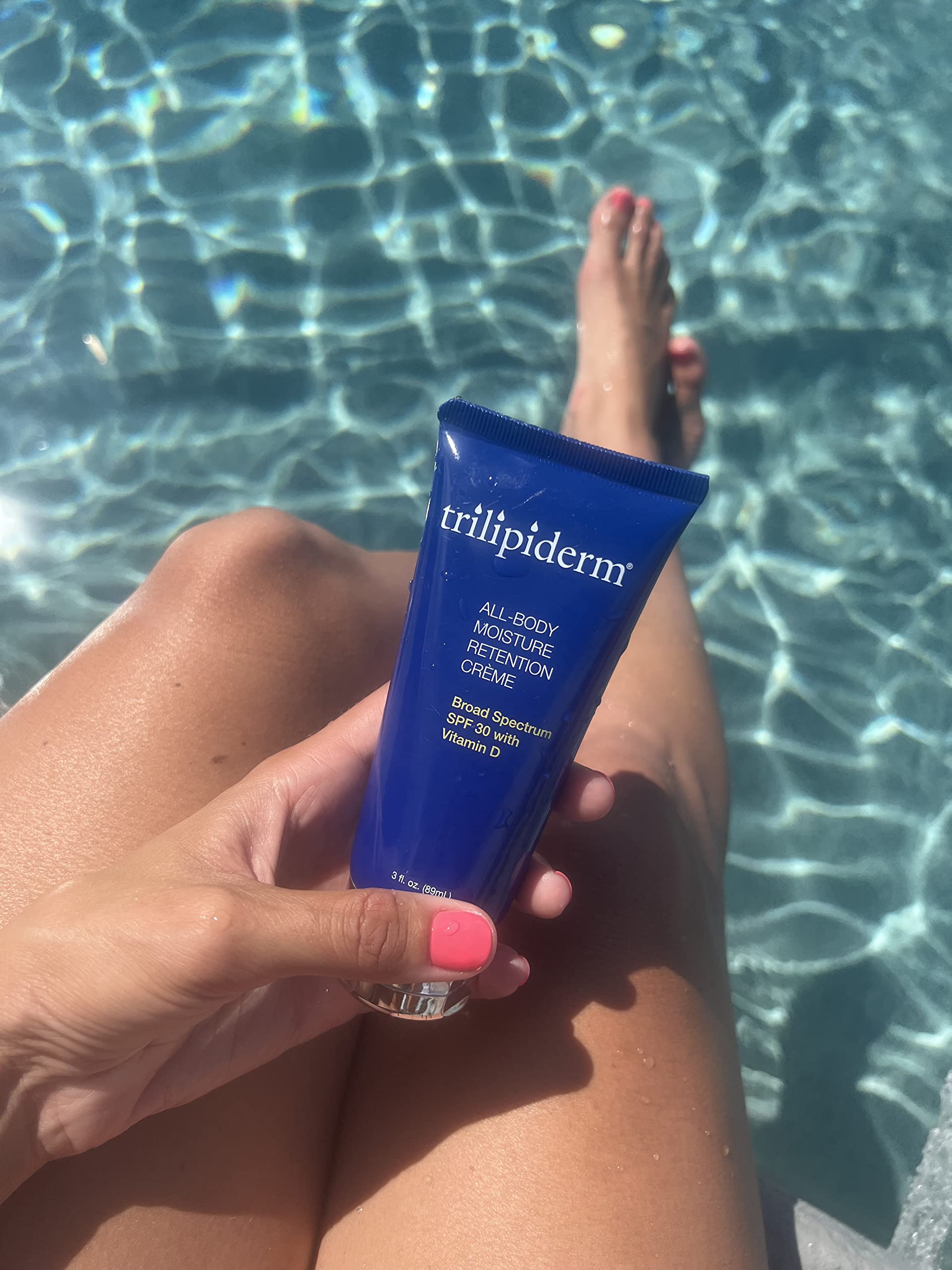 Trilipiderm All-Body Moisture Retention Crme with SPF 30, Vitamin D - 3oz Travel Size Sunscreen