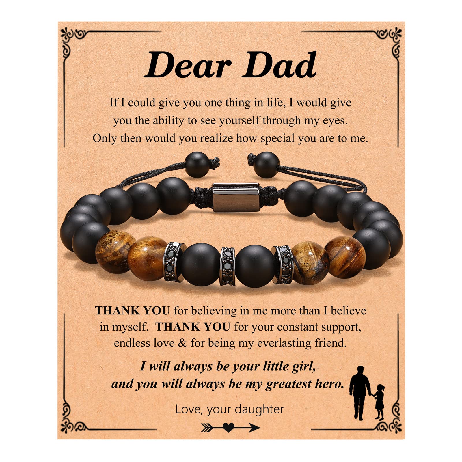UNGENT THEM Fathers ' Day Gifts for Dad from Daughter, Dad Presents Bracelet Christmas Valentines ' Day Birthday Gifts for Dad W