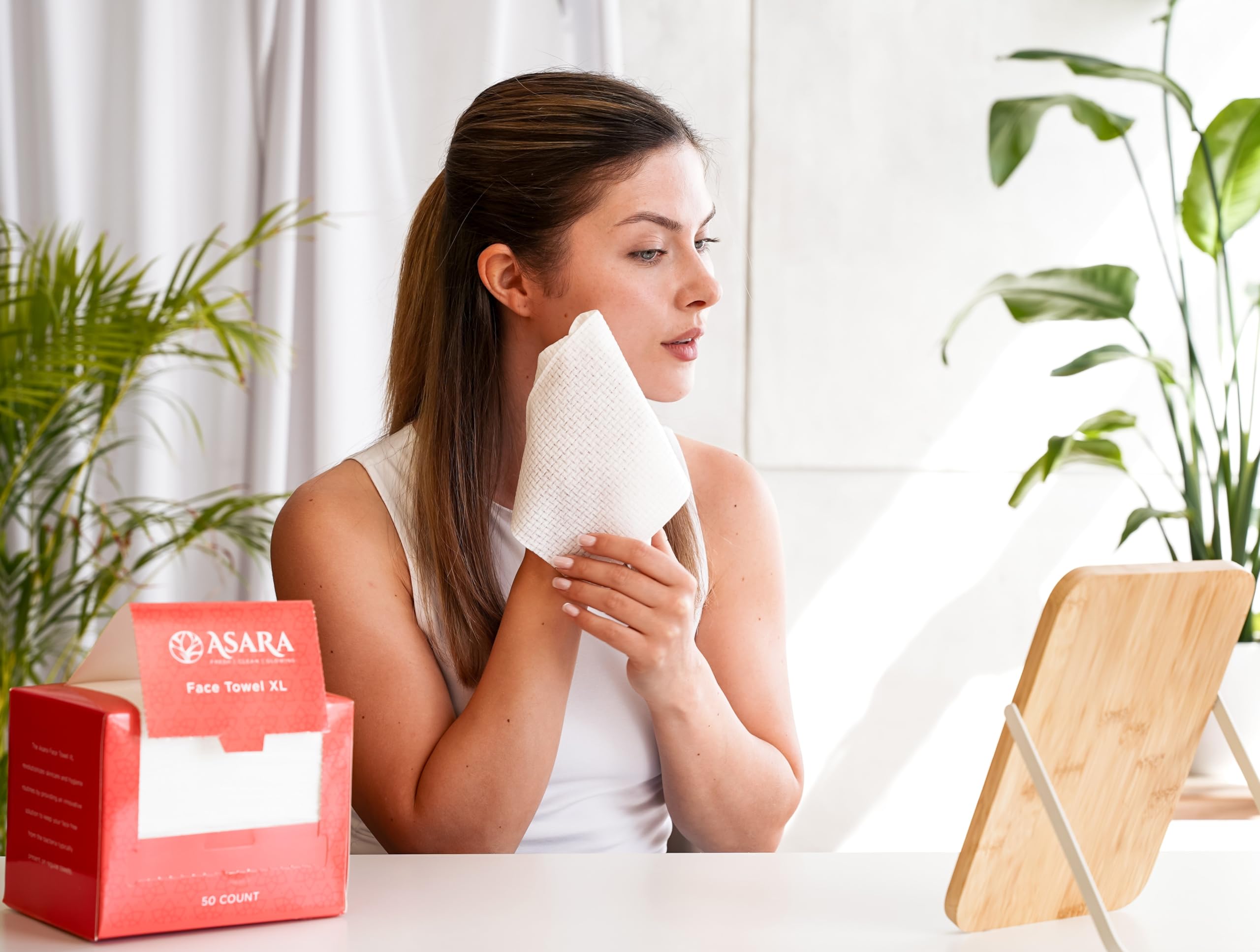 Asara Disposable Face Towel Xl Facial Wipes | Organic Vegan Biodegradable | Just Add Water For Makeup Remover Wipes | Sensitive