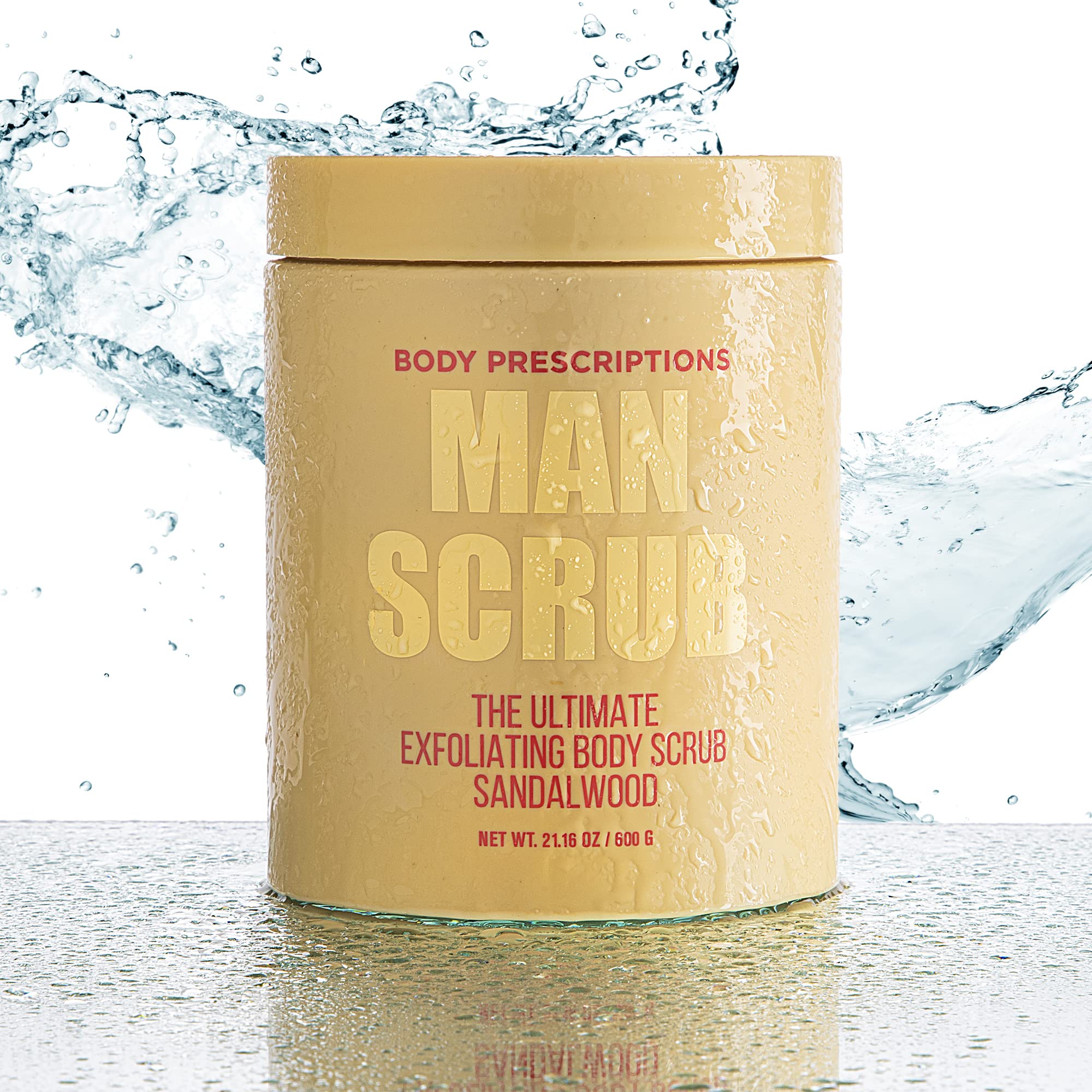 Body Prescriptions Body Scrub For Men- Ultimate Exfoliating Scrub Infused With Sandalwood, Mens Body Wash In Jar With Twist Top,