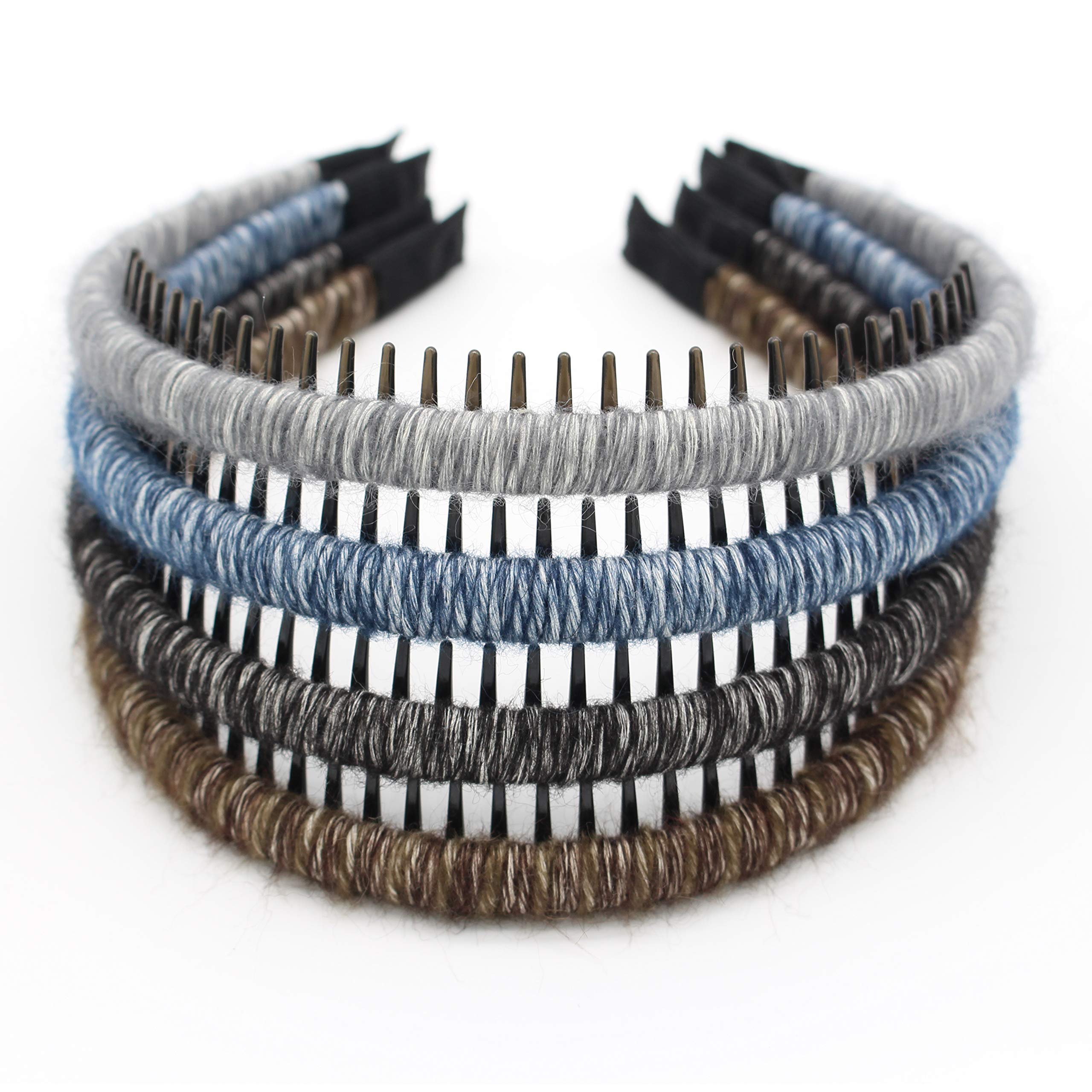 JOBAND Fashion Wool Knit Hair Band - Non-Slip Resin Comb Teeth Hoop (4 Colors)