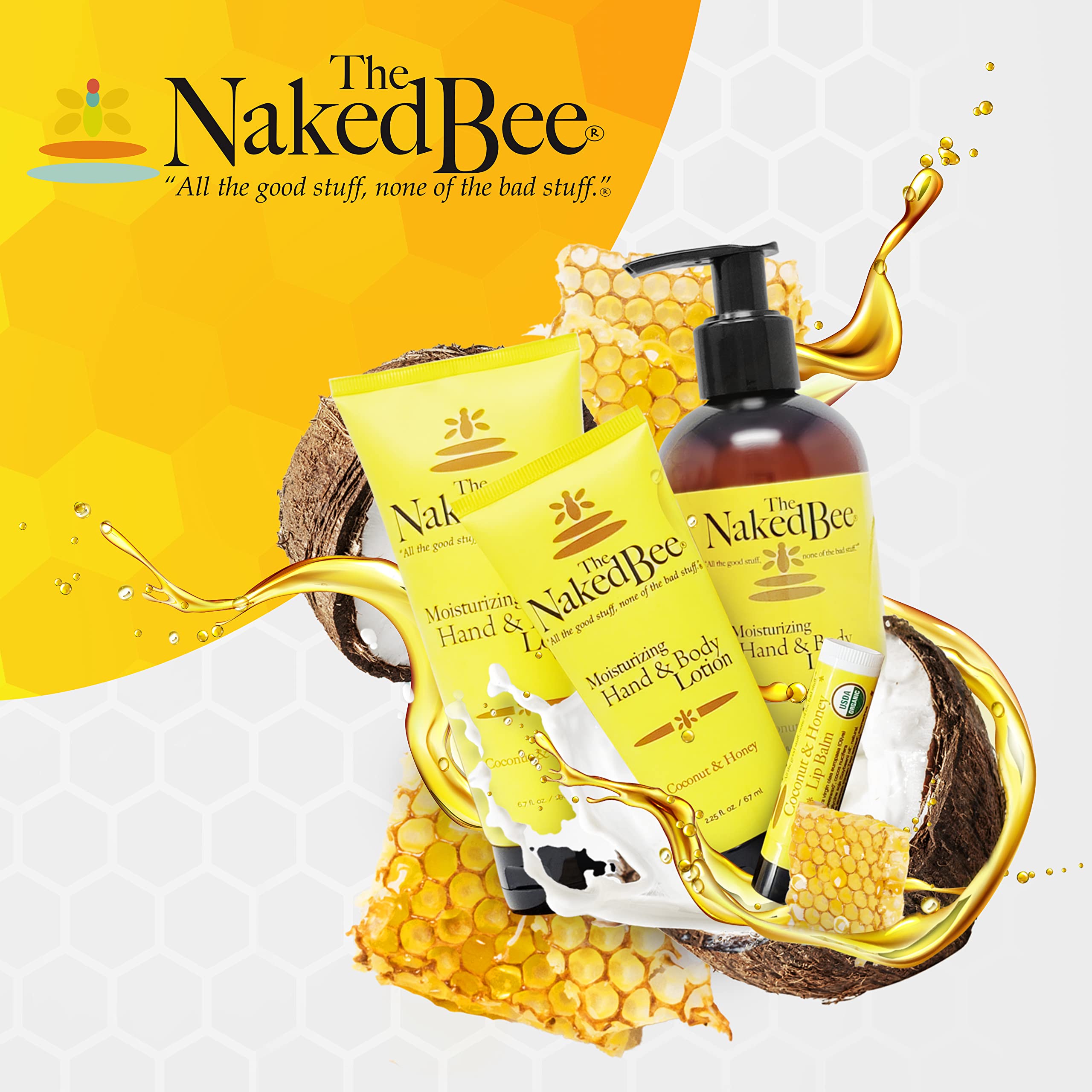 The Naked Bee Jasmine & Honey Moisturizing Hand & Body Lotion, 6.7 Oz - 2 Pack