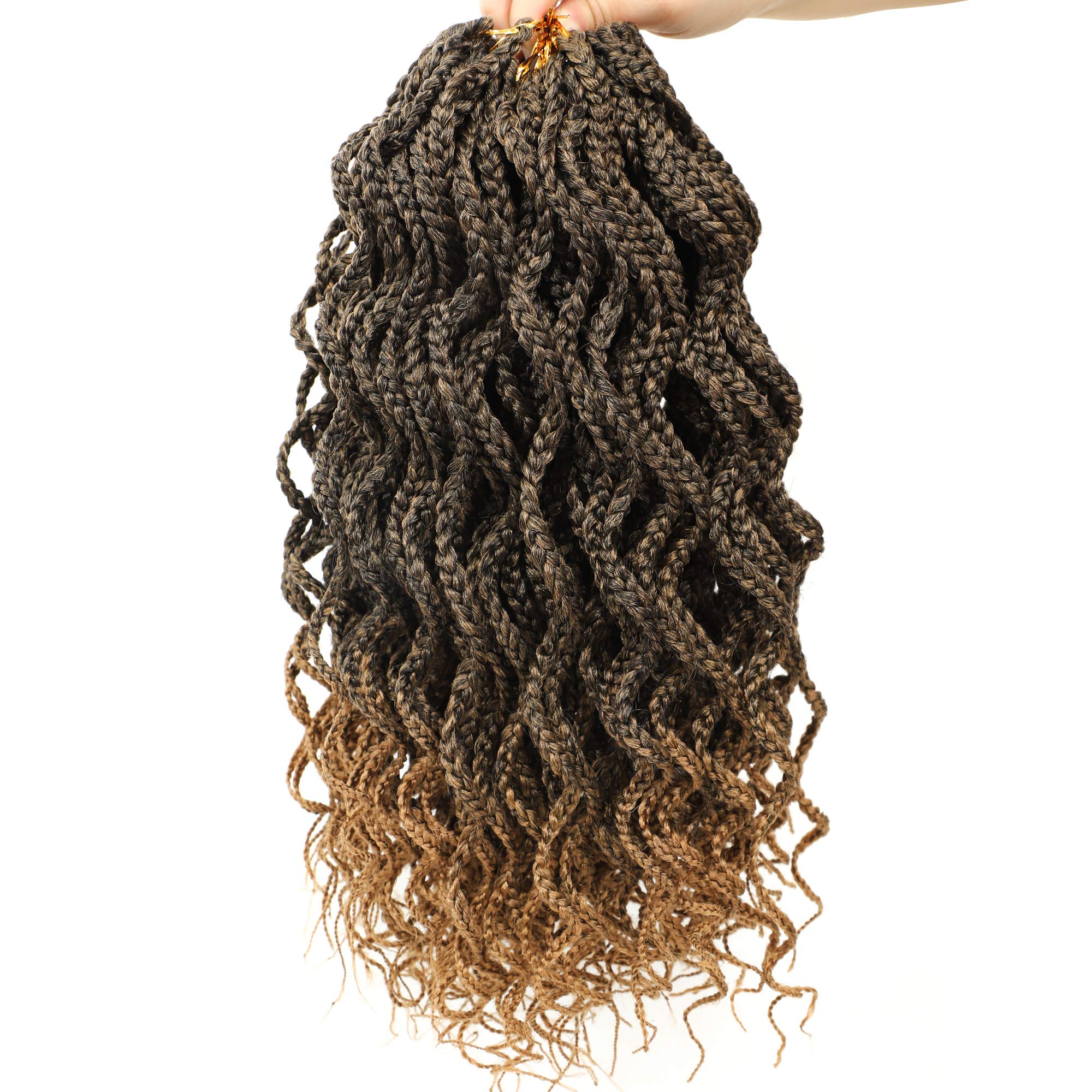Goddess Box Braids Crochet Braids Hair With Full Curly Braids Synthetic Premium Fiber Braiding Hair 14 Inch 5Packs/Lot
