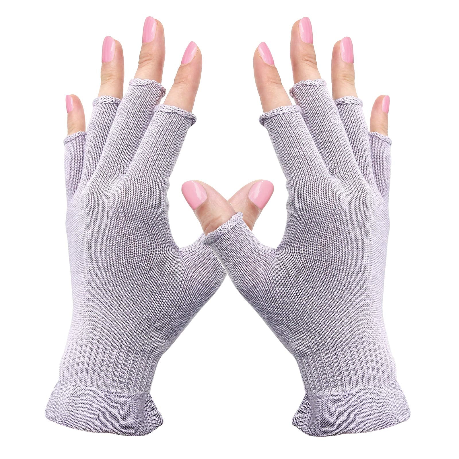 MIG4U Fingerless Moisturizing Gloves, Half Finger Touchscreen Beauty Glove for Eczema, SPA, Dry Hands, Skin Treatment, Summer Su