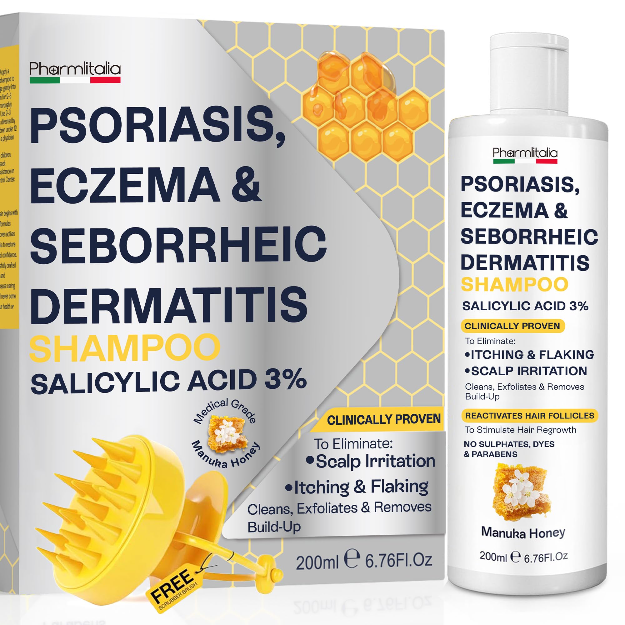 Psoriasis Shampoo for Dry & Itchy Scalp with Salicylic Acid 3% - Psoriasis Scalp Treatment for Eczema Relief, Seborrheic Dermati