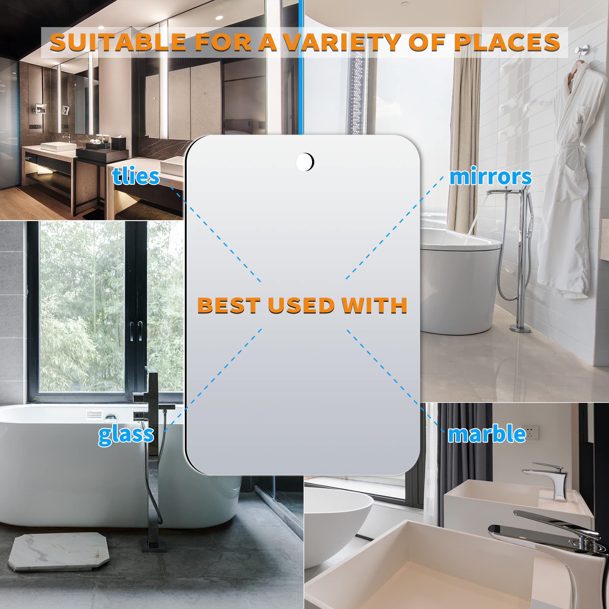 Shatter Mirros Shaving Mirror, Unbreakable Shower Mirrors, (Small,6 Inches X 4 Inches) Bathroom Handheld Mirror For Men And Wome