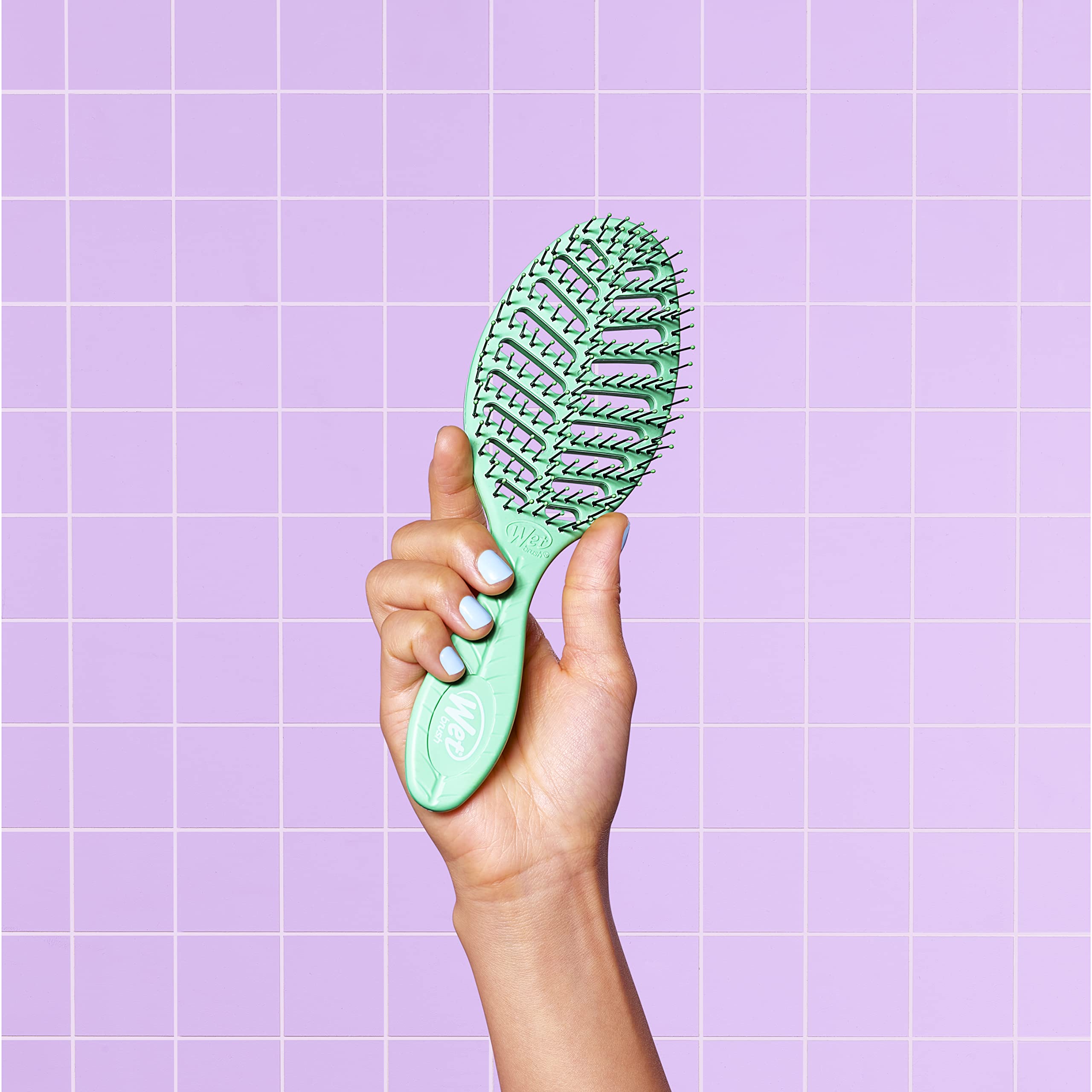 Wet Brush Speed Dry Hair Brush, Green - Go Green Detangler - Vented Design & Ultra Soft Heatflex Bristles - Ergonomic Handle Man