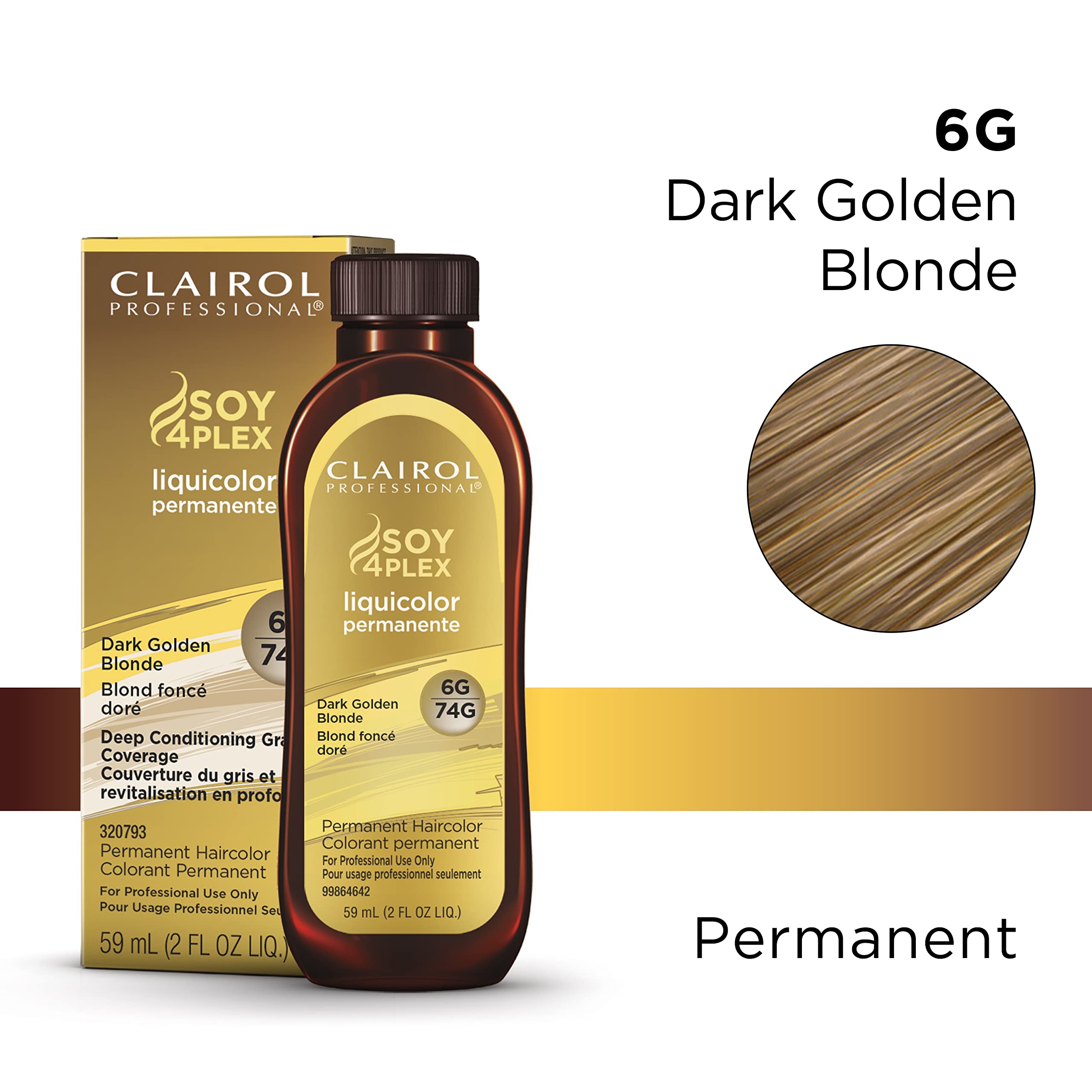 Clairol Professional Permanent Liquicolor For Blonde Hair Color, 6G Dark Gold Blonde, 2 Oz