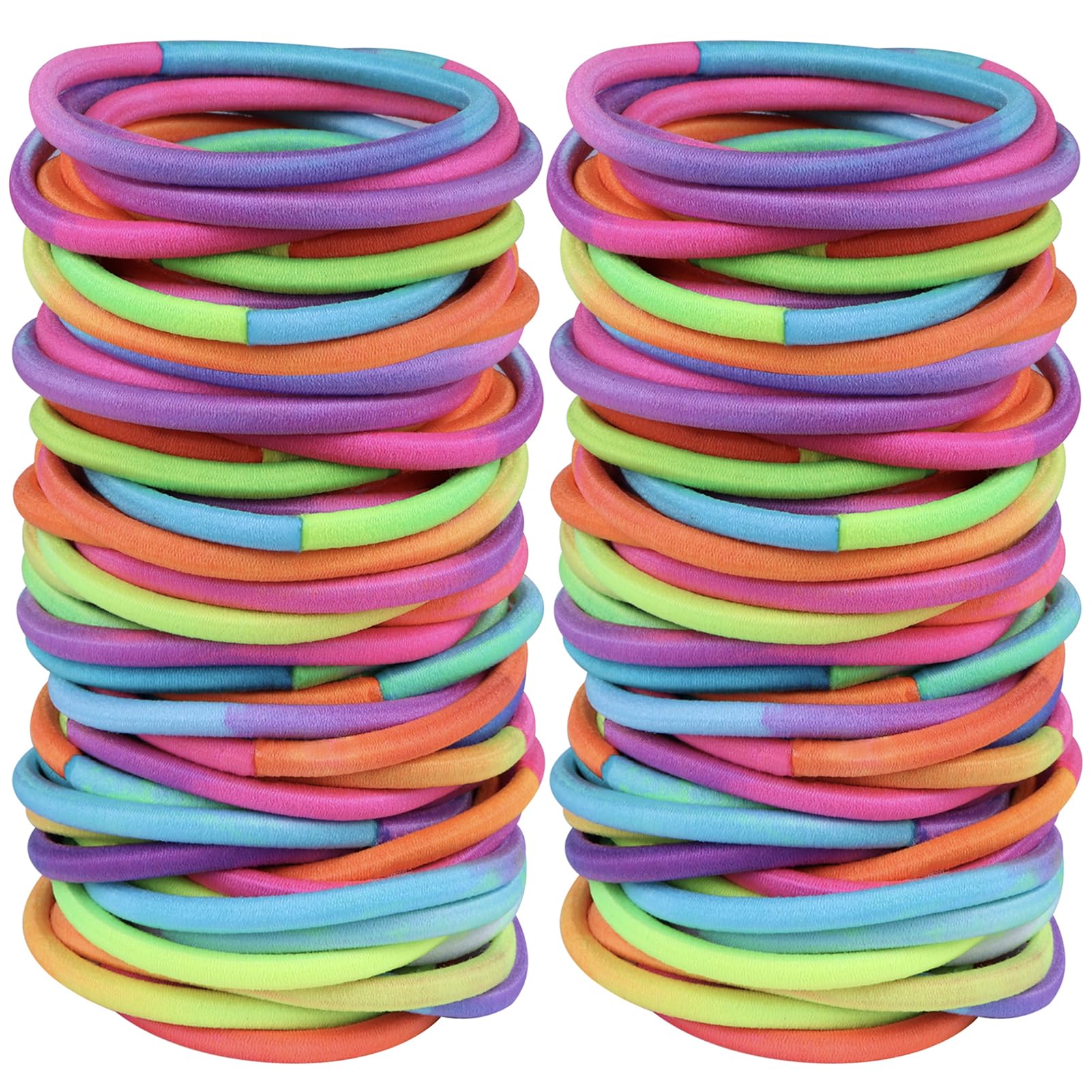 120 Pcs No Damage Elastics Hair Ties, Assorted Hair Bands Perfect for Medium to Thick Hair, Multicolor Pony tails Holders for Me