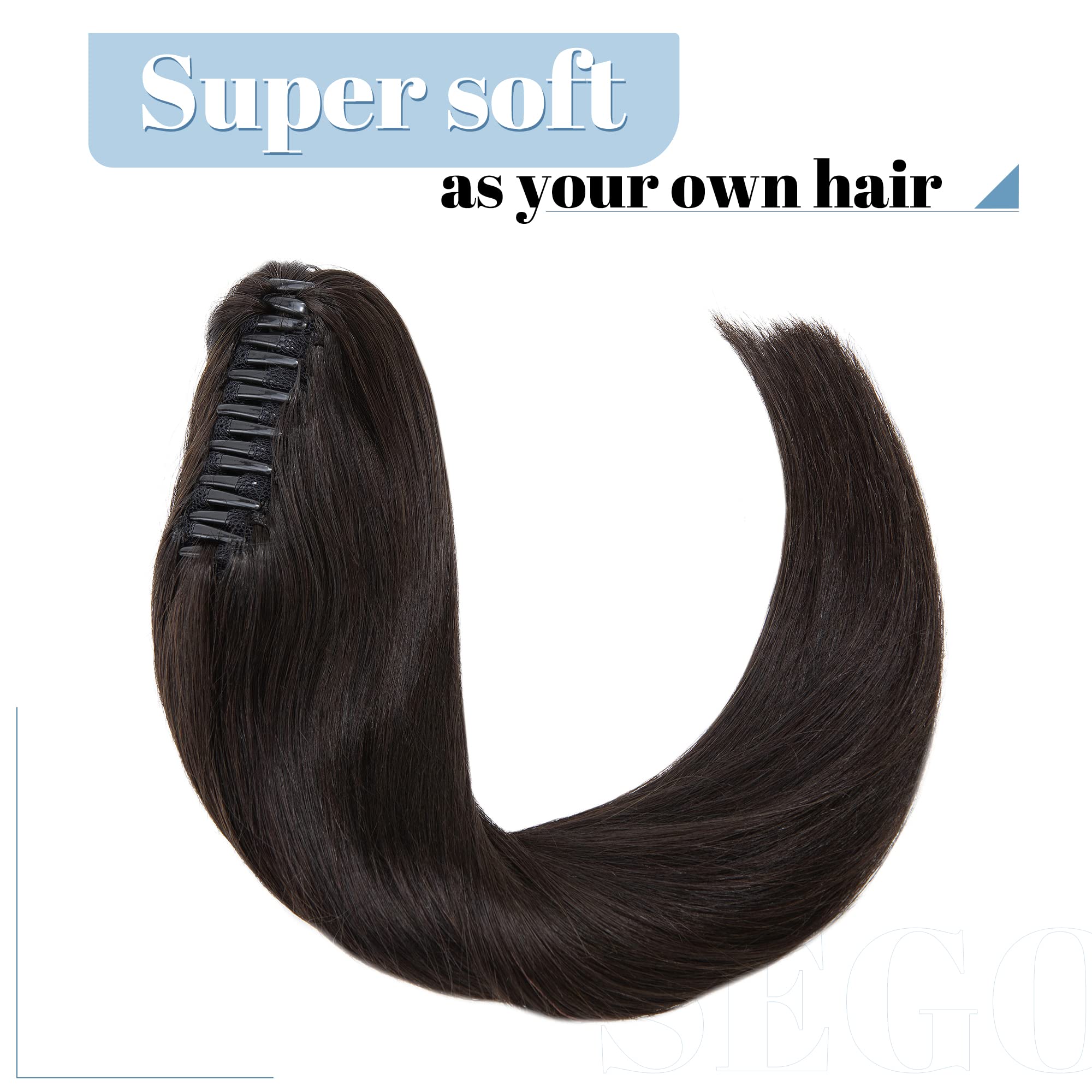 Sego Claw Clip Ponytail Extension Human Hair Clip In Ponytail Hair Extensions Real Human Hair Pony Tails Hair Extensions Long St