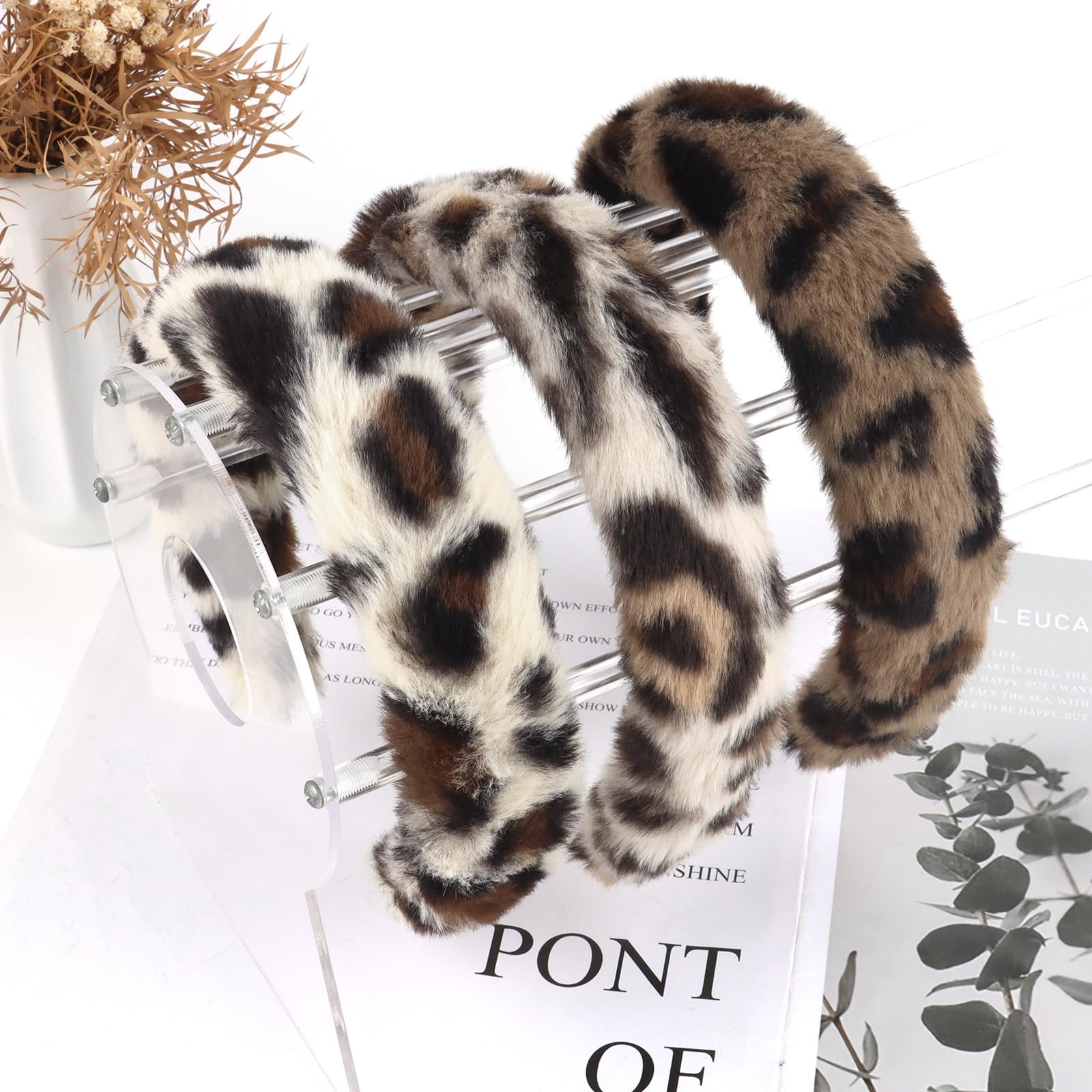 Casoty 3 Pcs Leopard Headbands, Headbands for Women, Cheetah Accessories for Women Girls