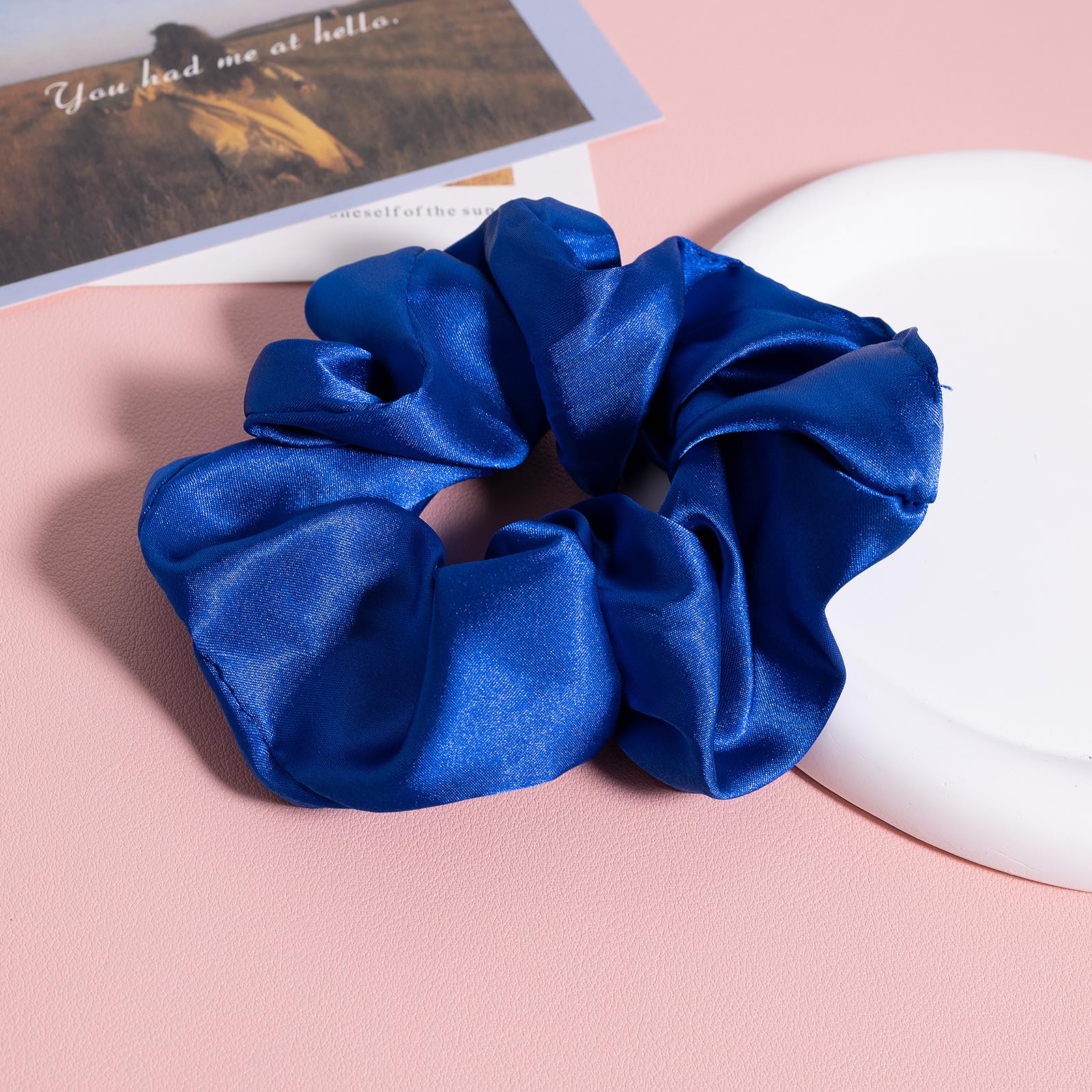 Silk Hair Scrunchies Red Blue Mulberry Silky Scrunchy Large For Women Girls Curly Thick Fine Hair Tie Sleep Elastic Band Ponytai