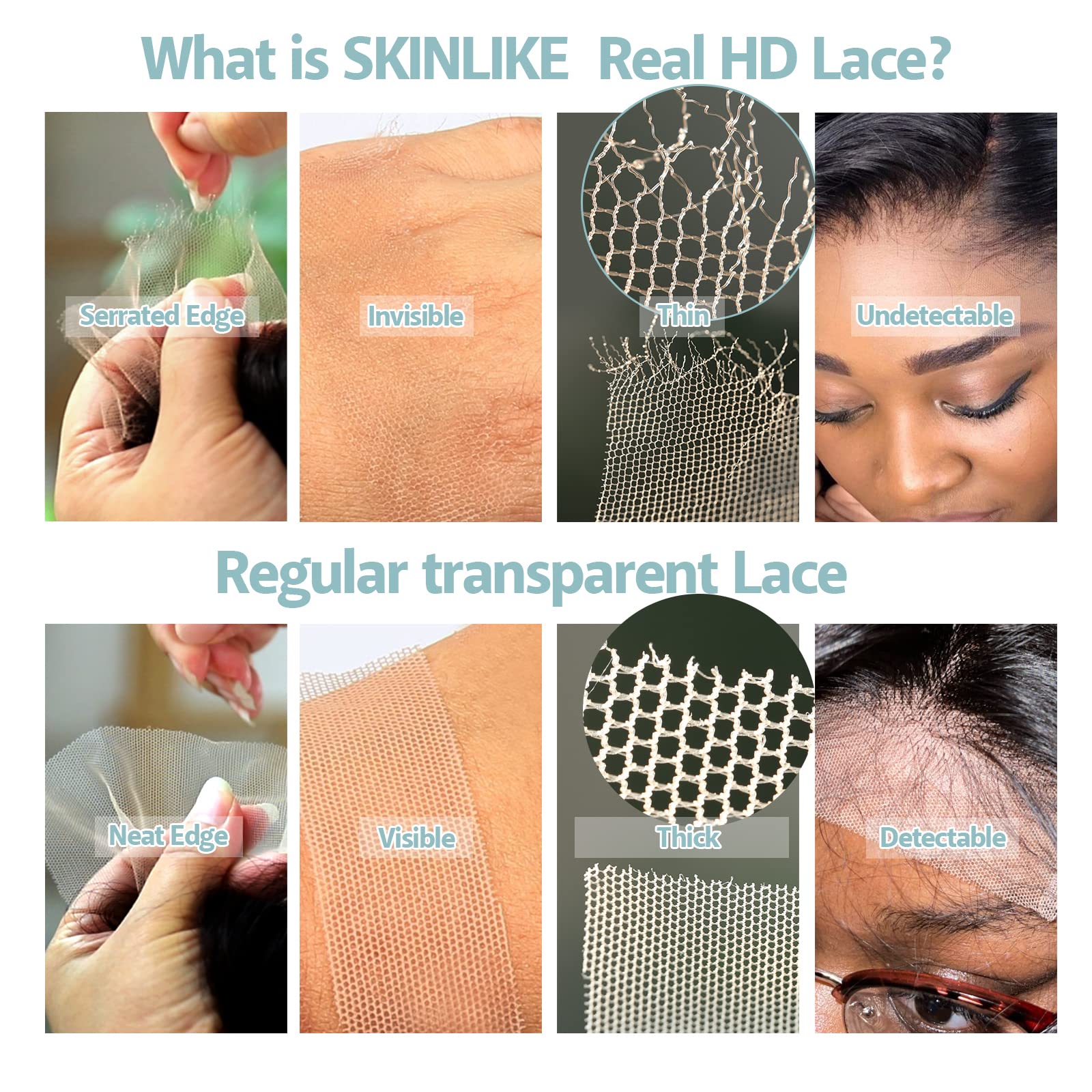 Beeos 5X5 Skinlike Real Hd Lace Closure,Straight Virgin Human Hair Closure Pre Plucked With Baby Hair Ultra-Thin Invisible Cryst