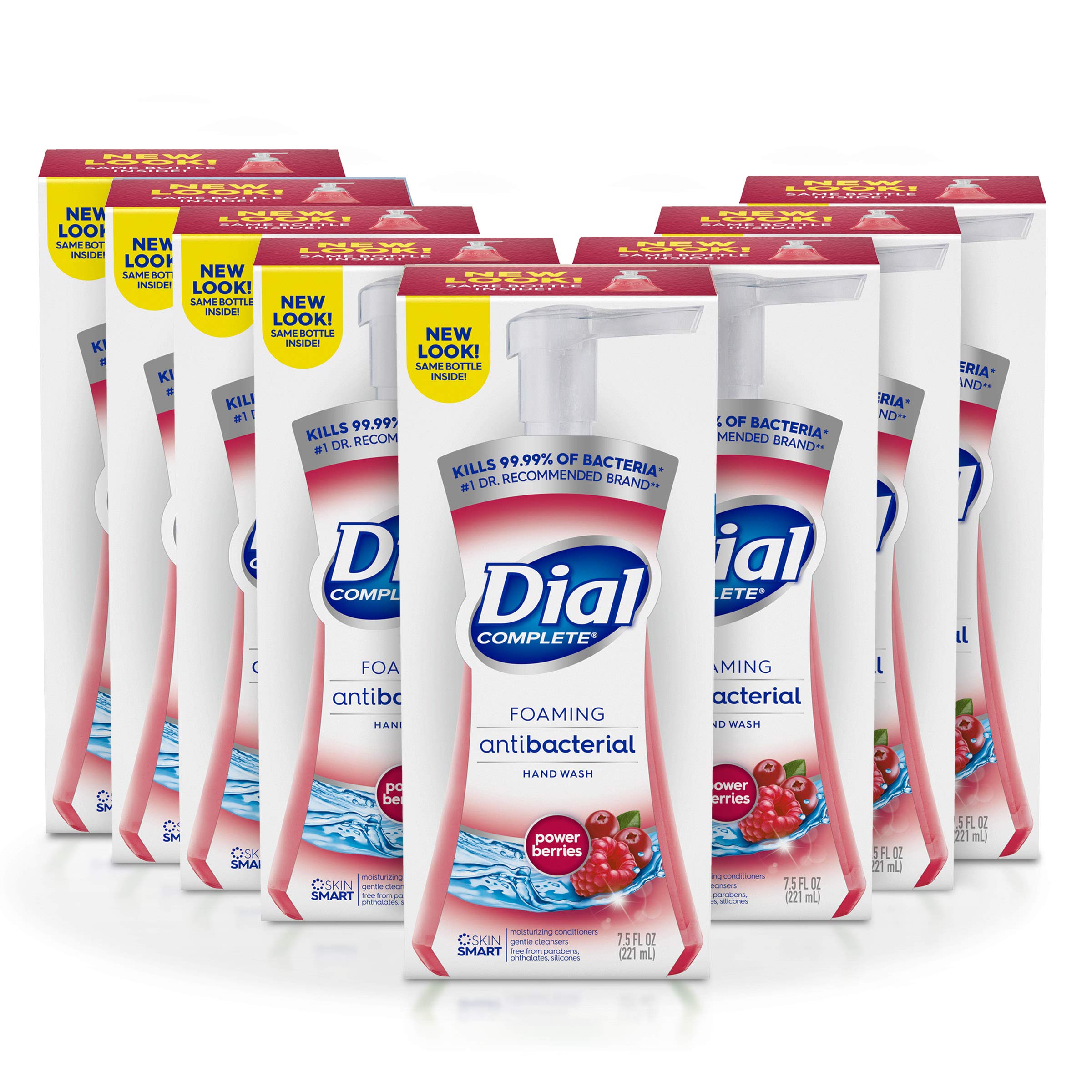 Dial Antibacterial Foaming Hand Wash, Power Berries, 7.5 Oz Pump Bottle (Pack Of 8)