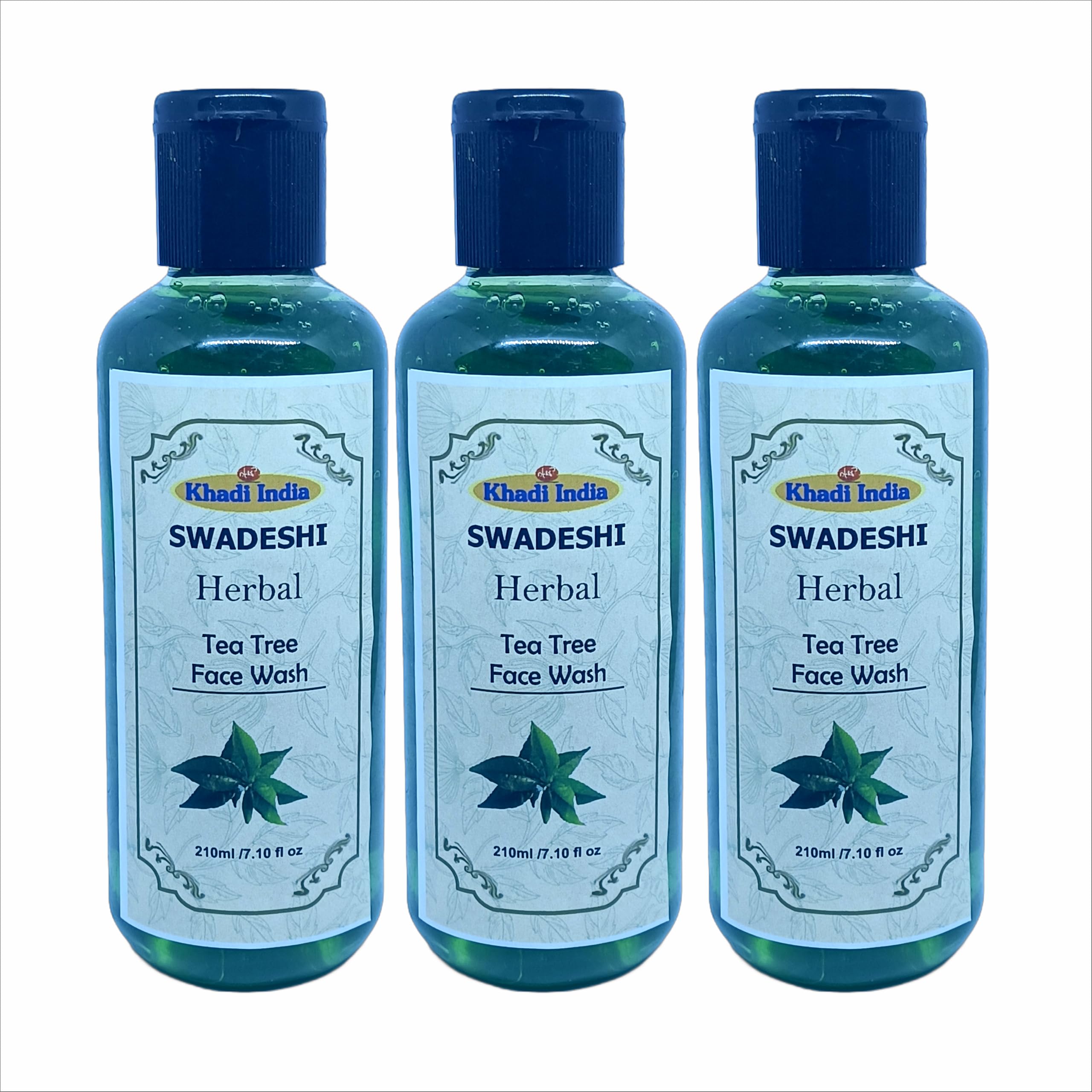 Khadi Natural 100% Herbal Tea Tree Face Wash  AntiAcne & Oil Control Cleanser For Clear, Fresh Skin, Fights Bacteria & Breakou