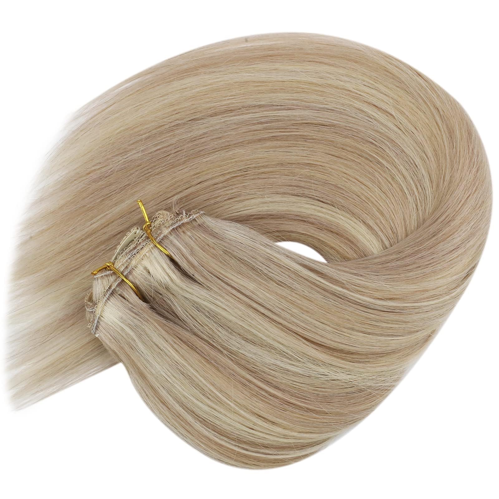 Sunny Blonde Clip In Hair Extensions Human Hair Remy Hair Extensions Clip In Invisible Clip In Blonde Hair Extensions Ash Blonde