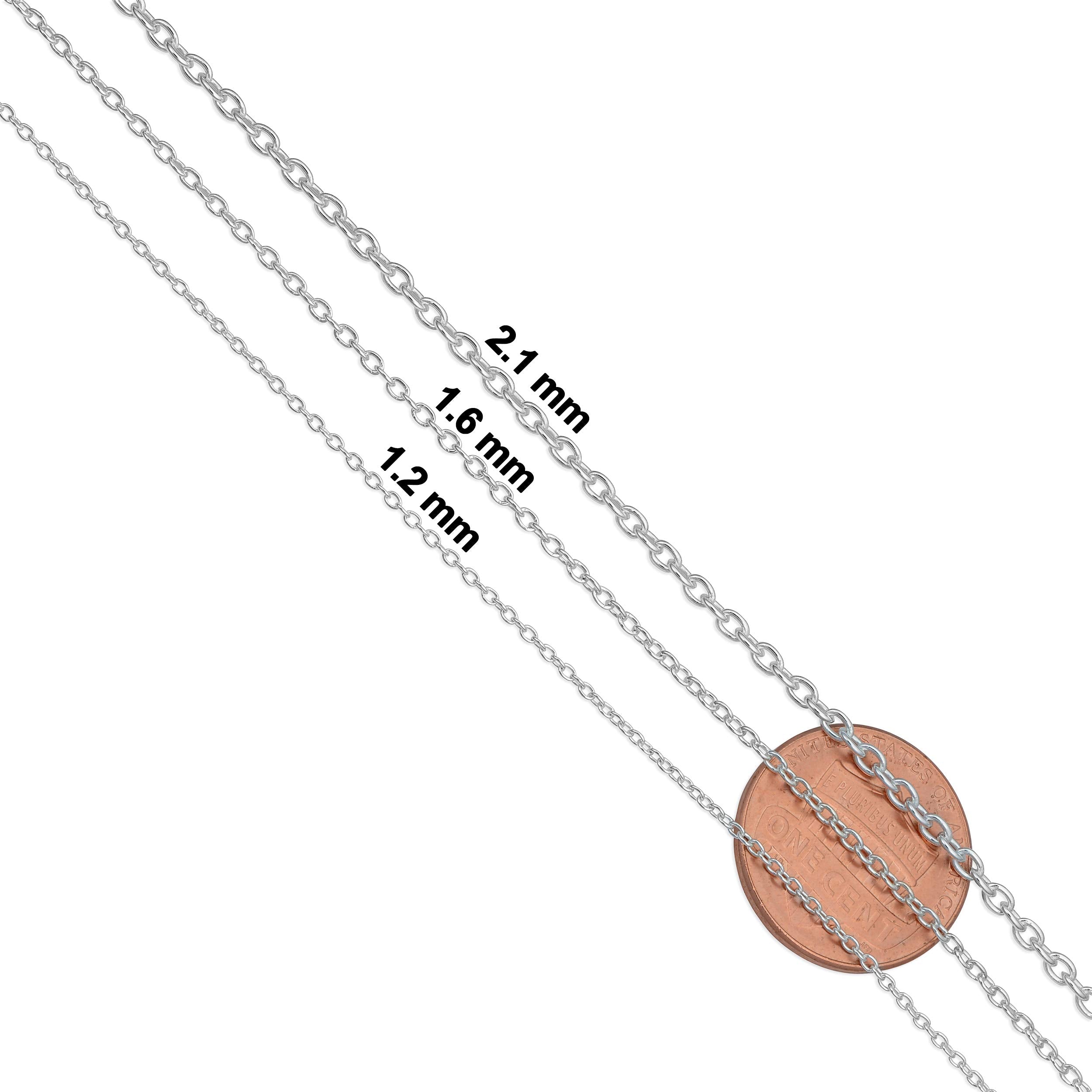 Kooljewelry Sterling Silver Round Cable Chain Necklace (1.2 mm, 20 inch)