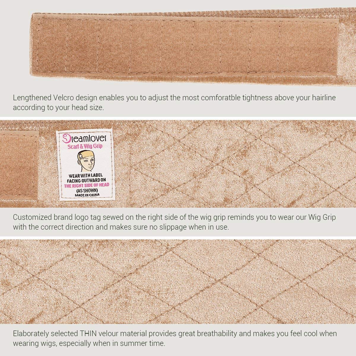 Dreamlover Wig Grip Headband - Tan, Lace Material, One Size, 2 Pieces for Secure Wig Wear