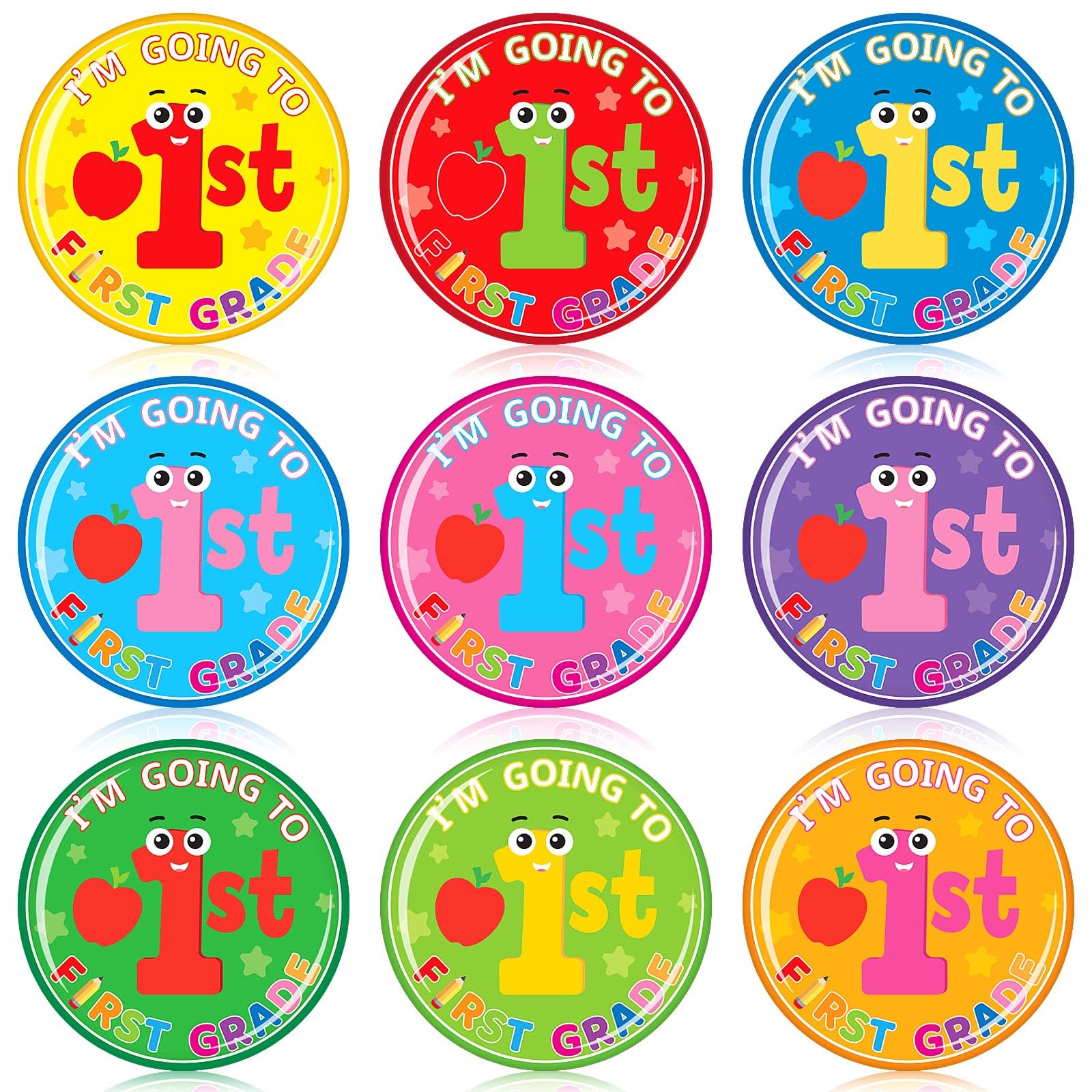 SEPGLITTER 54Pcs Kindergarten Graduation Party Favors Button Pins Im Going to First Grade Brooch Lapel Badges for Preschool Gra