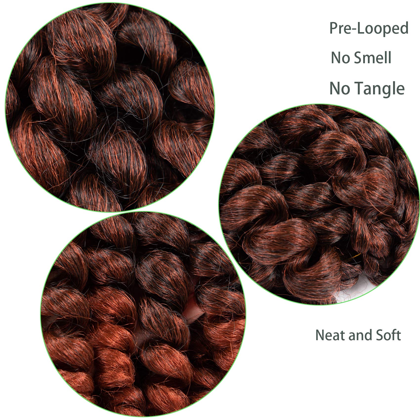 3Packs JAMAIcAN BOUNcE African collection crochet Braiding Hair ginger crochet Hair Wand curl crochet Braids 60 Strands Ombre Sy