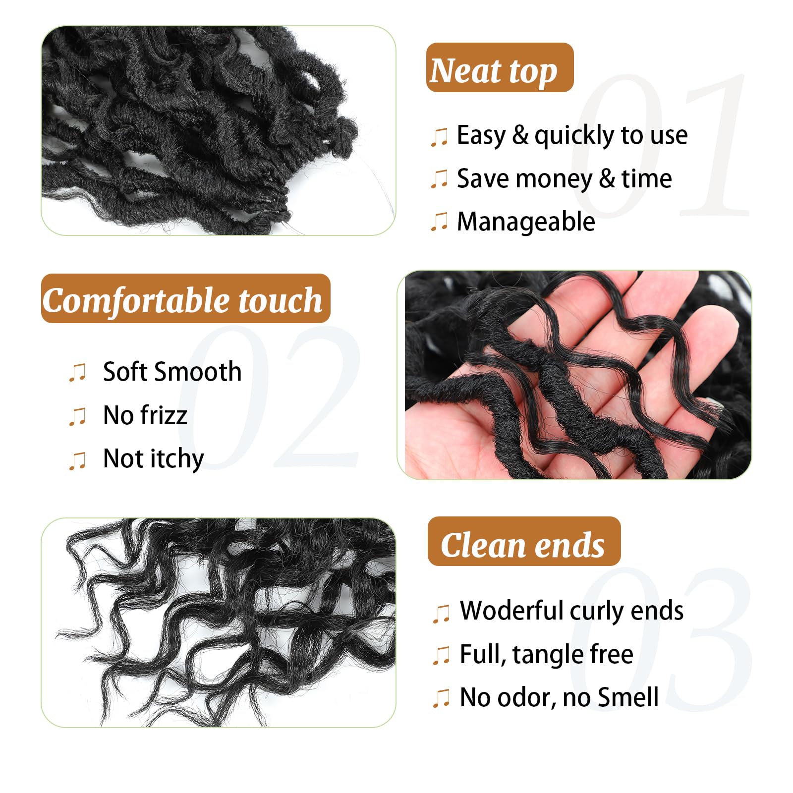 Forevery Faux Locs Crochet Hair 18 Inch Goddess Locs Crochet Hair 6 Packs Prelooped Crochet Hair For Black Women, Crochet Goddes