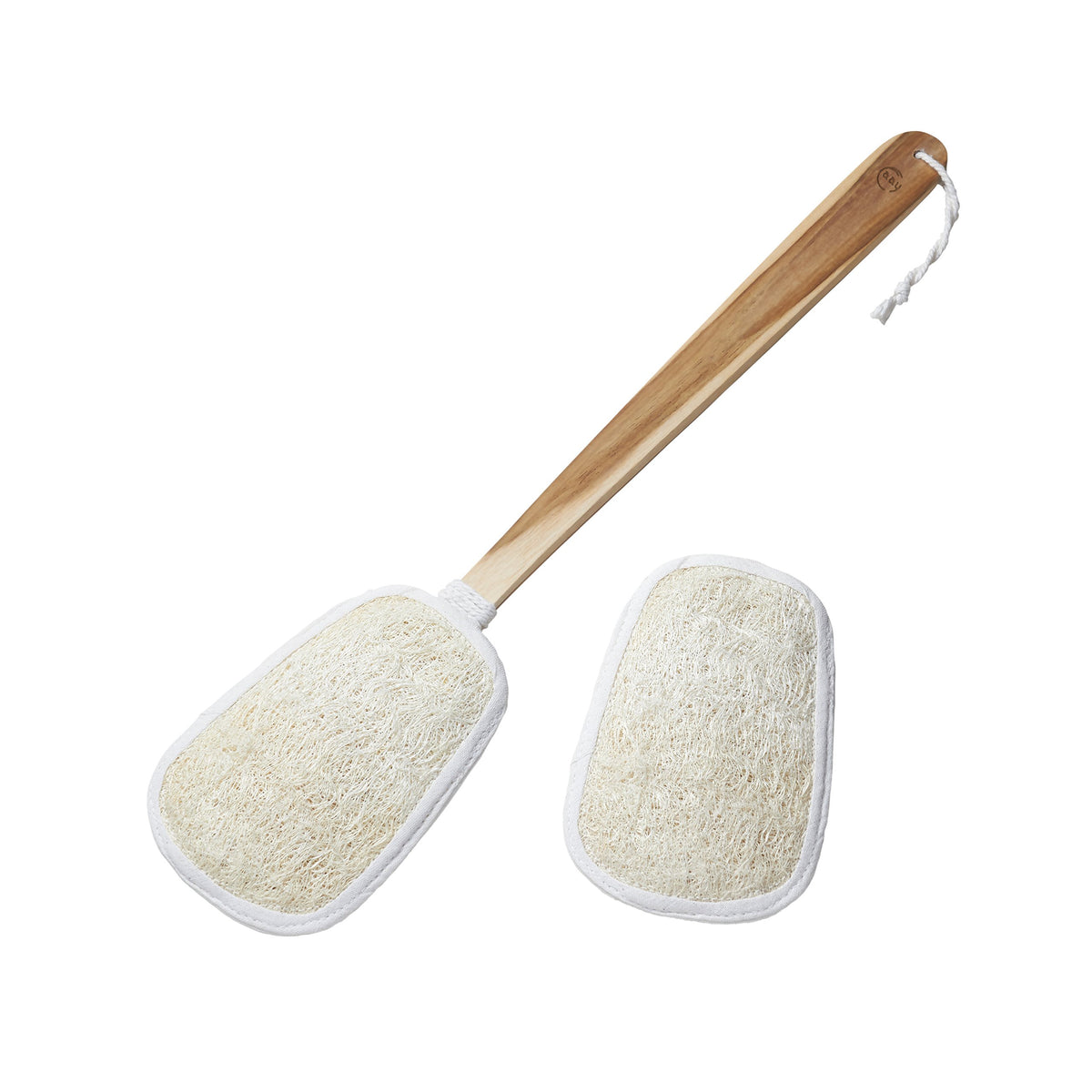 Faay 17 Inch Natural Exfoliating Loofah Back Scrubber On A Stick With Luffa Sponge Pads Refills - Long Handle Loofa Body Bath &
