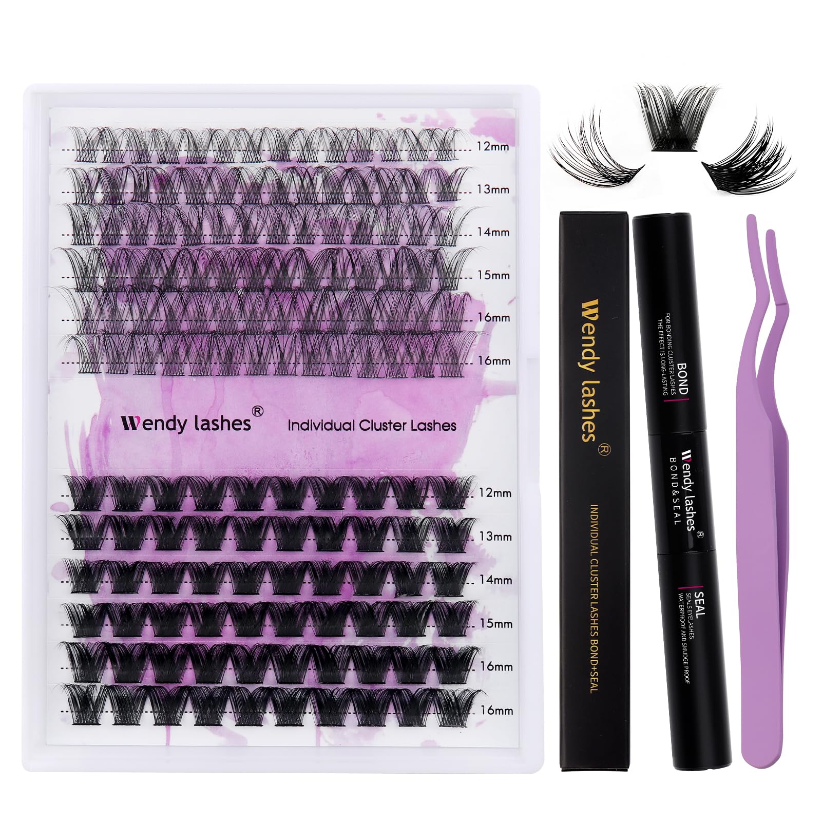 Diy Lash Extension Kit Lash Clusters Thin Band Matte Black D Curl Individual Lashes Strong Hold Waterproof Lash Bond And Seal Gl
