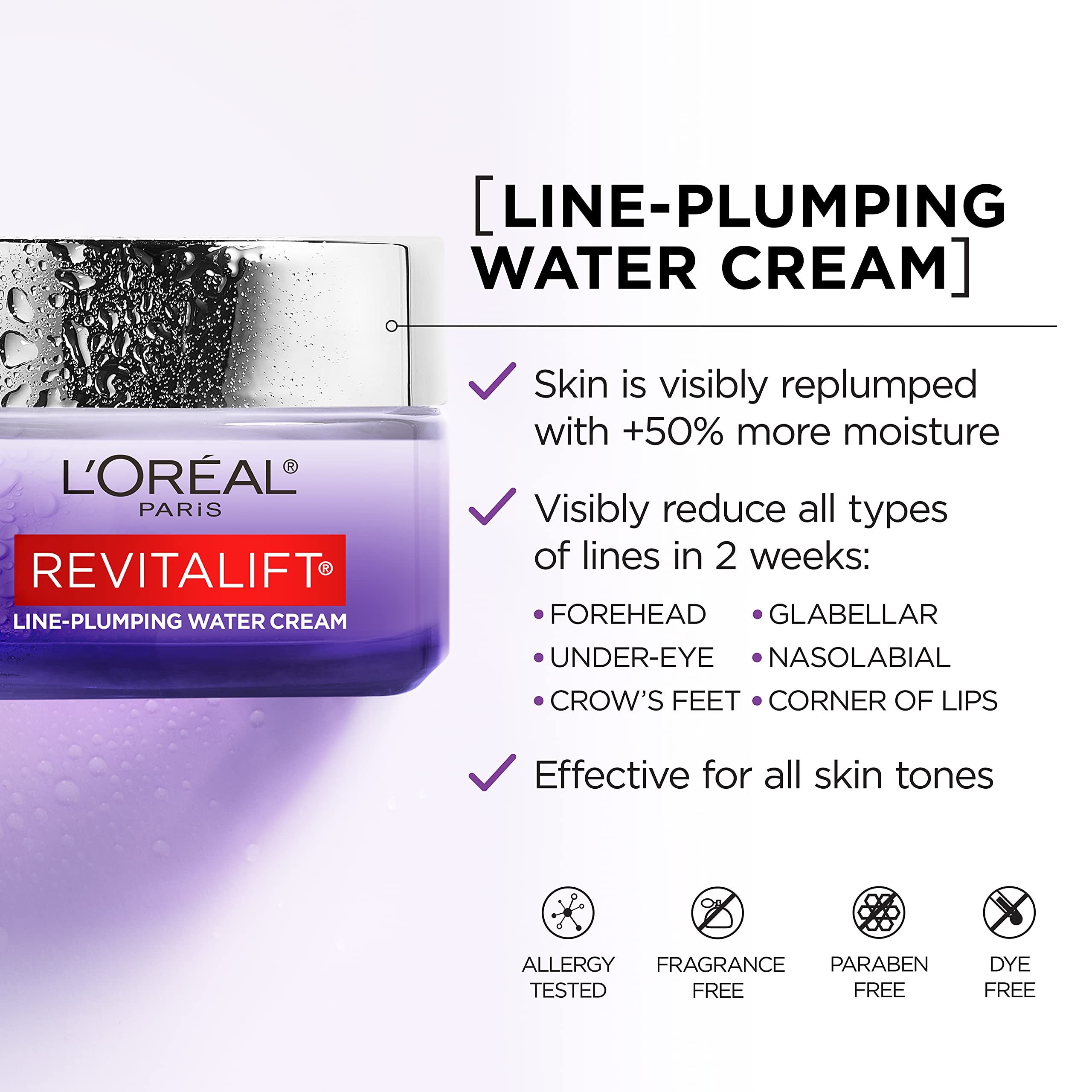L'Oreal Paris Revitalift Moisturizer, Hyaluronic Acid Water Cream with Ceramides, Deeply Hydrating, Fragrance Free 1.7 oz + Seru