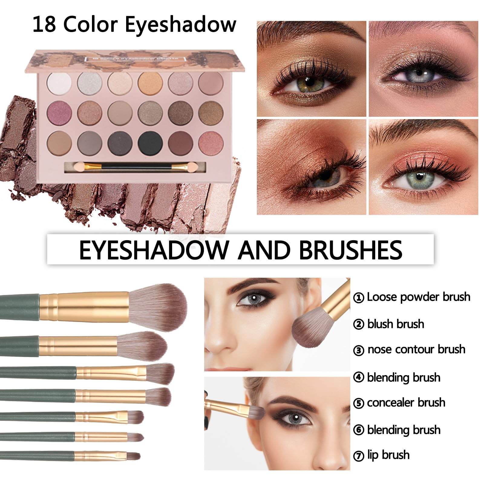 Makeup Sets For Teens Makeup Kit For Women Full Kit Makeup Set Makeup Kit Eyeshadow Palette Foundation Mascara Contour Lipgloss