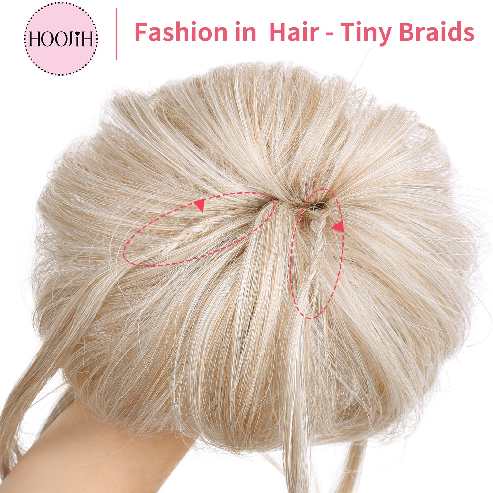 Hoojih Messy Bun Hair Piece, Super Long Tousled Updo Hair Bun Extensions Wavy Hair Wrap Ponytail Hairpieces With Elastic Hair Ba