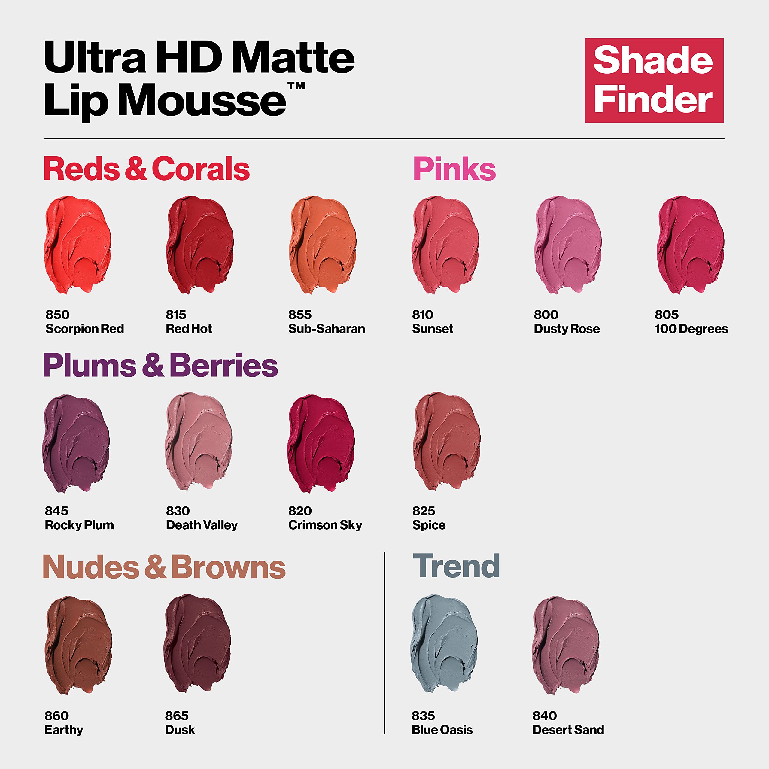 Liquid Lipstick By Revlon, Face Makeup, Ultra Hd Matte Lip Mousse, Longwear Rich Lip Colors In Plum Berry, 830 Death Valley, 002
