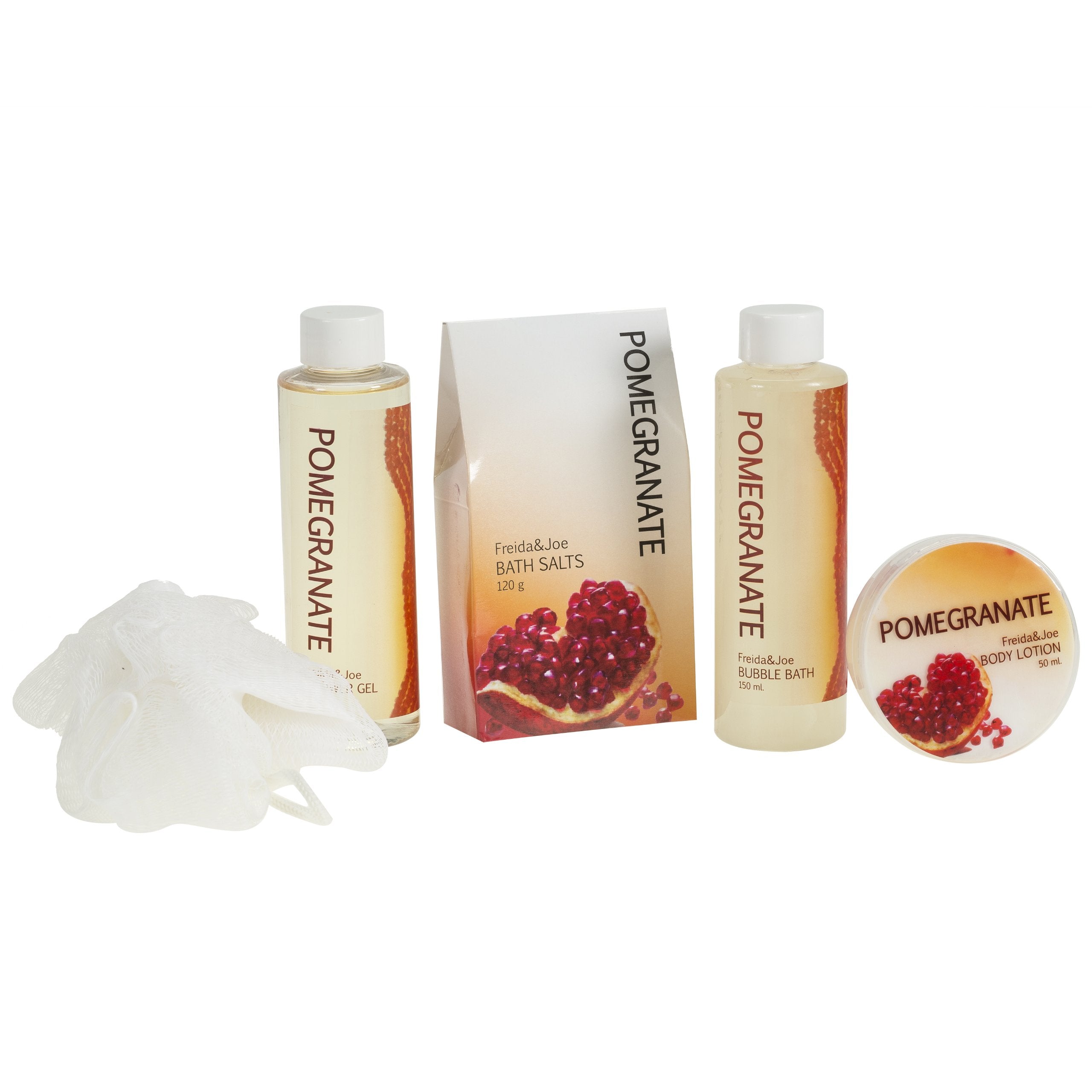 Red Pomegranate Home Spa Bath Basket - Bath & Body Set For Women - Contains Shower Gel, Bubble Bath, Body Lotion, Pomegranate Ba