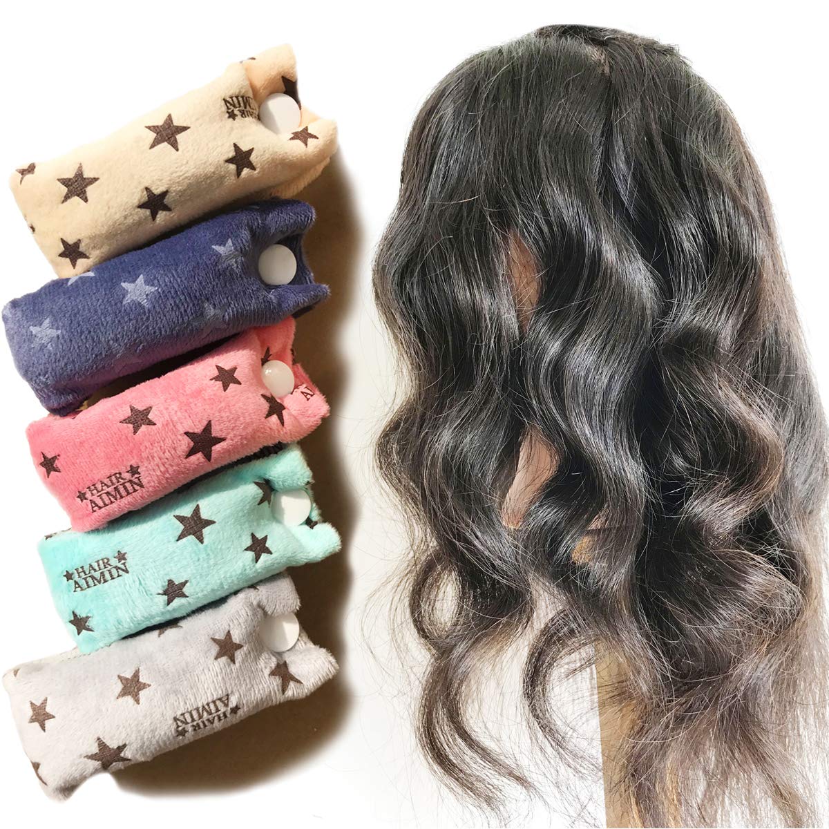 Aimin Hair Heatless Hair Curlers No Heat, Heatless Curls Overnight Blowout Rods, No Heat Hair Curlers To Sleep In, Soft Flexi Ro