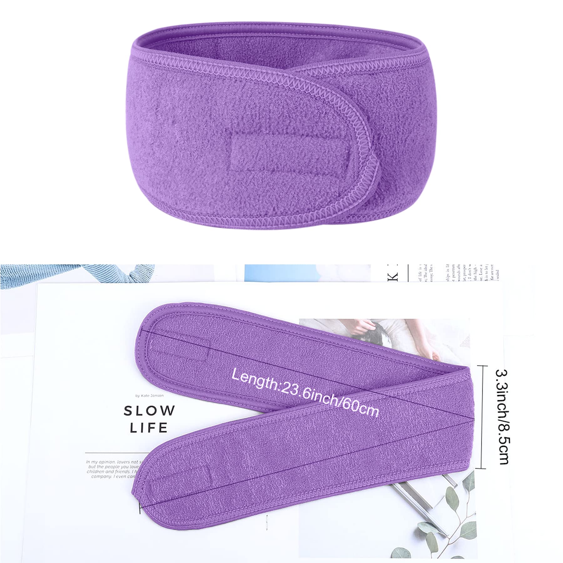 Lades Face Washing Skincare Headband - Terry Cloth Adjustable Face Wash Headbands For Make Up,Spa Faicla Mask