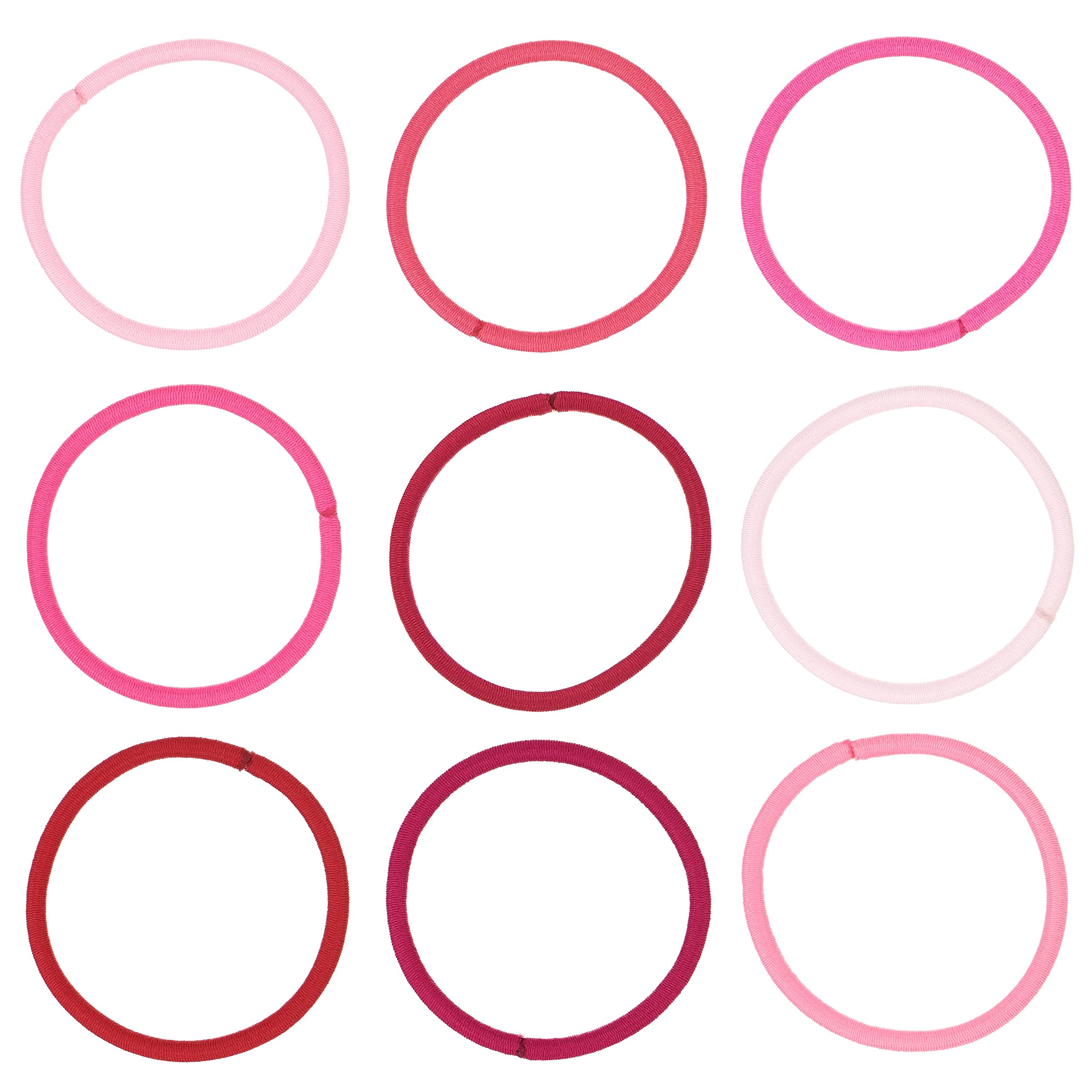 Expressions 216-Piece Hair Ties, 4mm Hair Elastics Shades Of Pink Colors Value Pack, No Metal Hair Bands for Women, Durable Pony