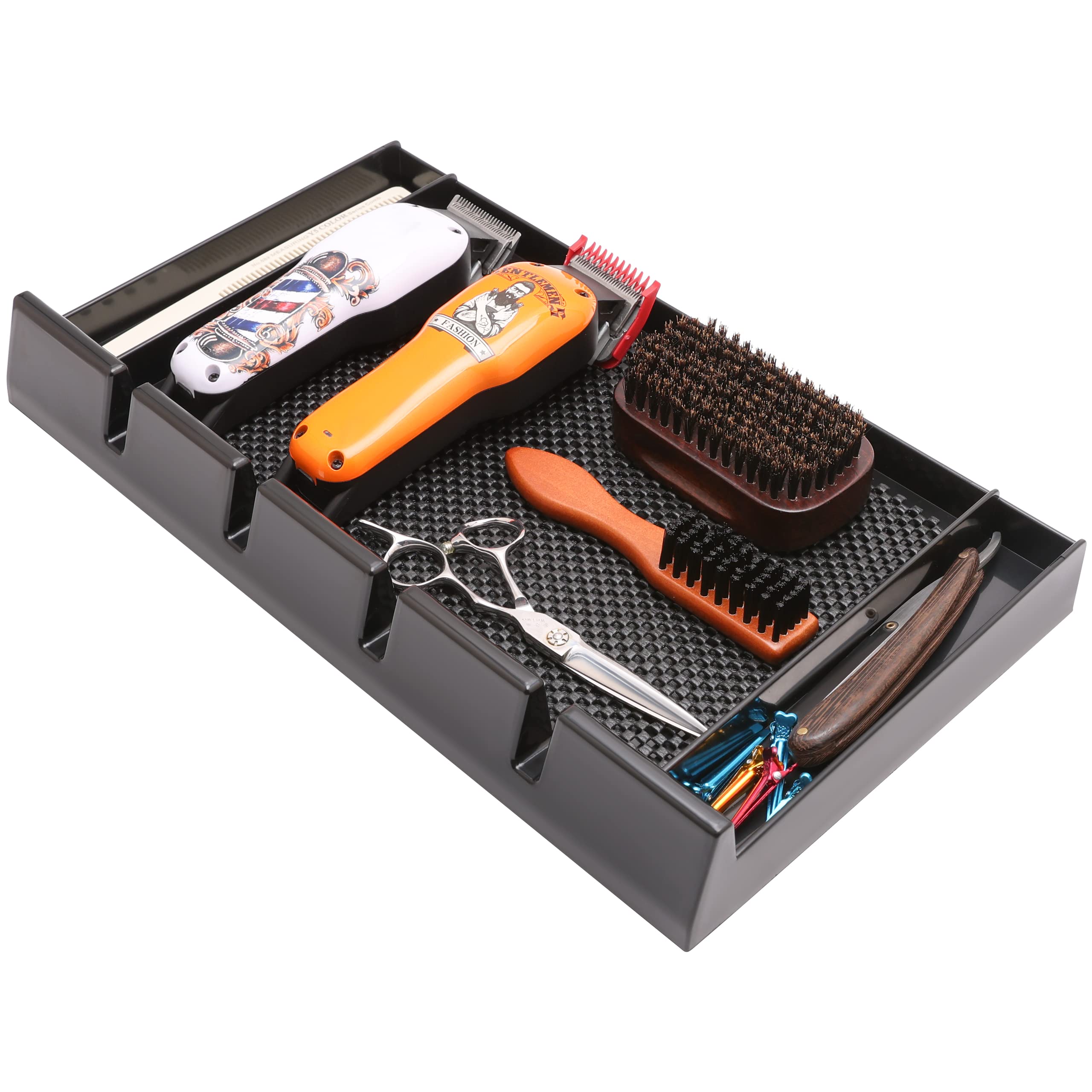 ZIBARBER Barber Clipper Tray Organizer, Trimmer, Corded Clippers Holder for Hairdresser, Salon Station Haircut Tools Keeper with