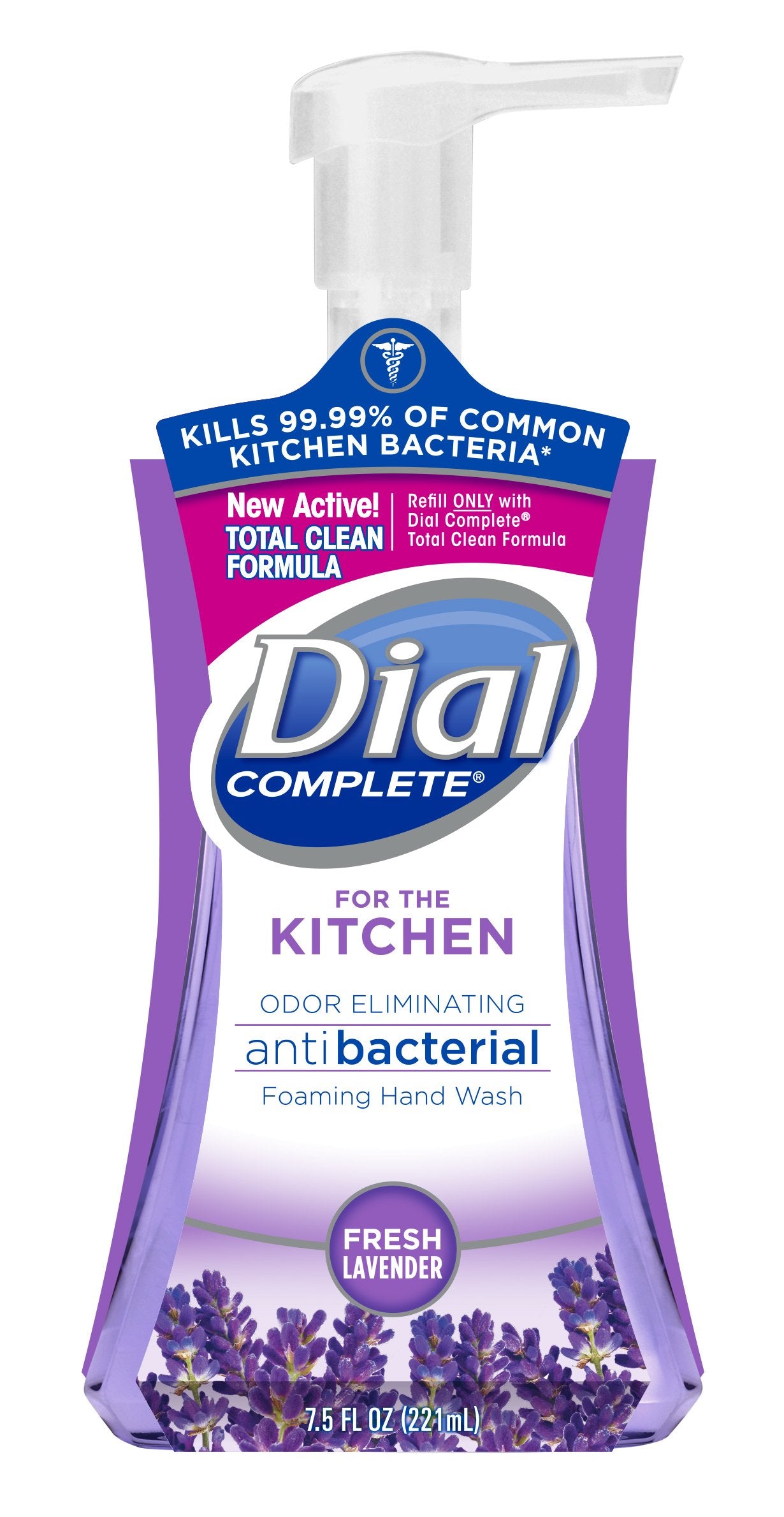 Dial Complete Antibacterial Foaming Kitchen Hand Soap, Fresh Lavender, 7.5 Fluid Ounces