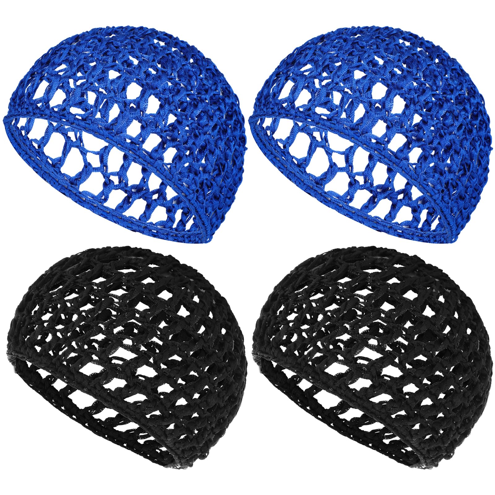 4 Pack Hair Nets Cap Crochet Knit Snood Bonnets Sleeping Hairnet Fitted Hair Cover Wrap Comfortable Haircare Wave Cap For Women