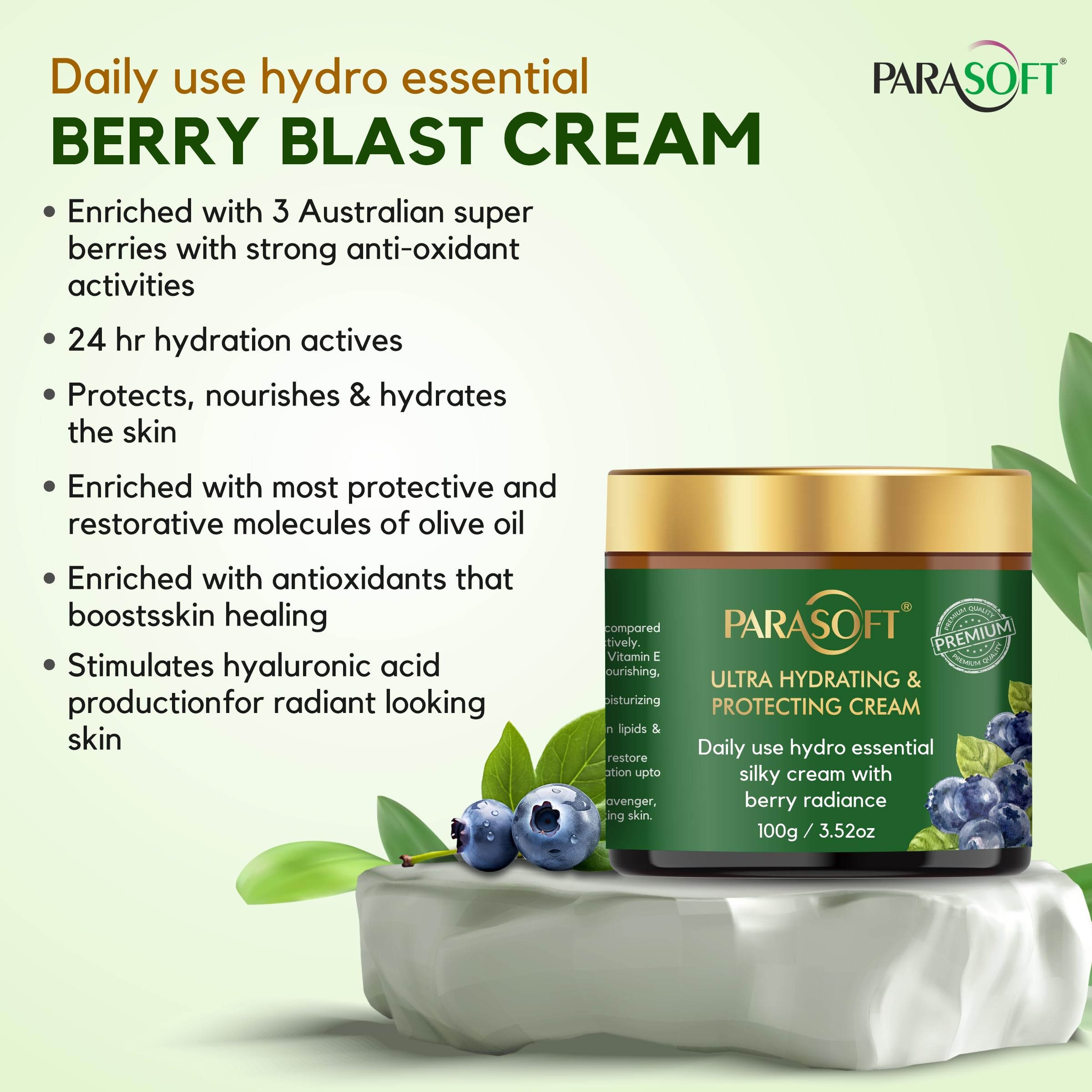 Parasoft Ultra Hydrating and Protecting Cream for Long Lasting Moisturizing, Packed With Natural Ingredients - 100 gm