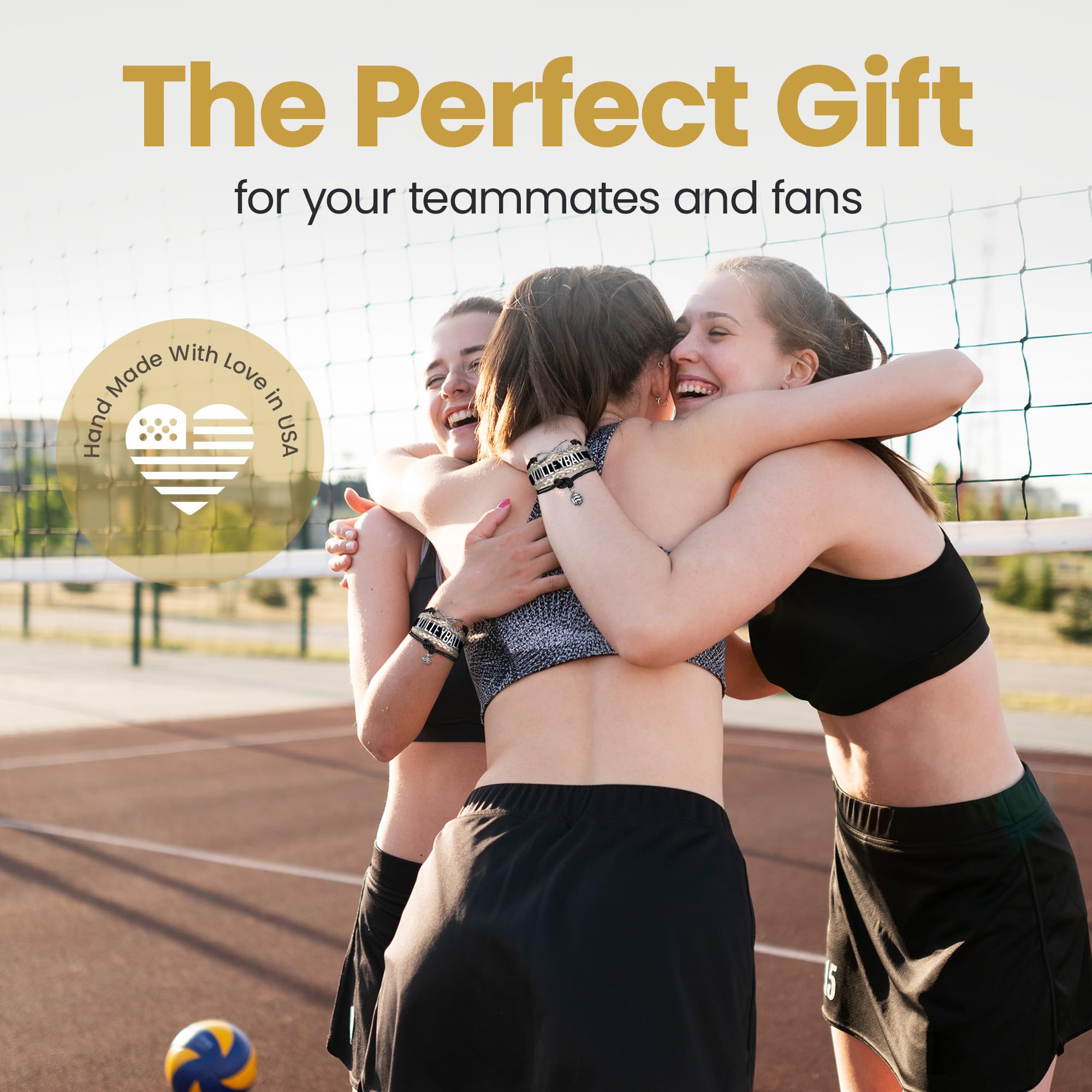 Volleyball Bracelet for Girls- Ideal Volleyball Gifts. Adjustable Charm Bracelet with Infinity Symbol & Silver Volleyball Charm.