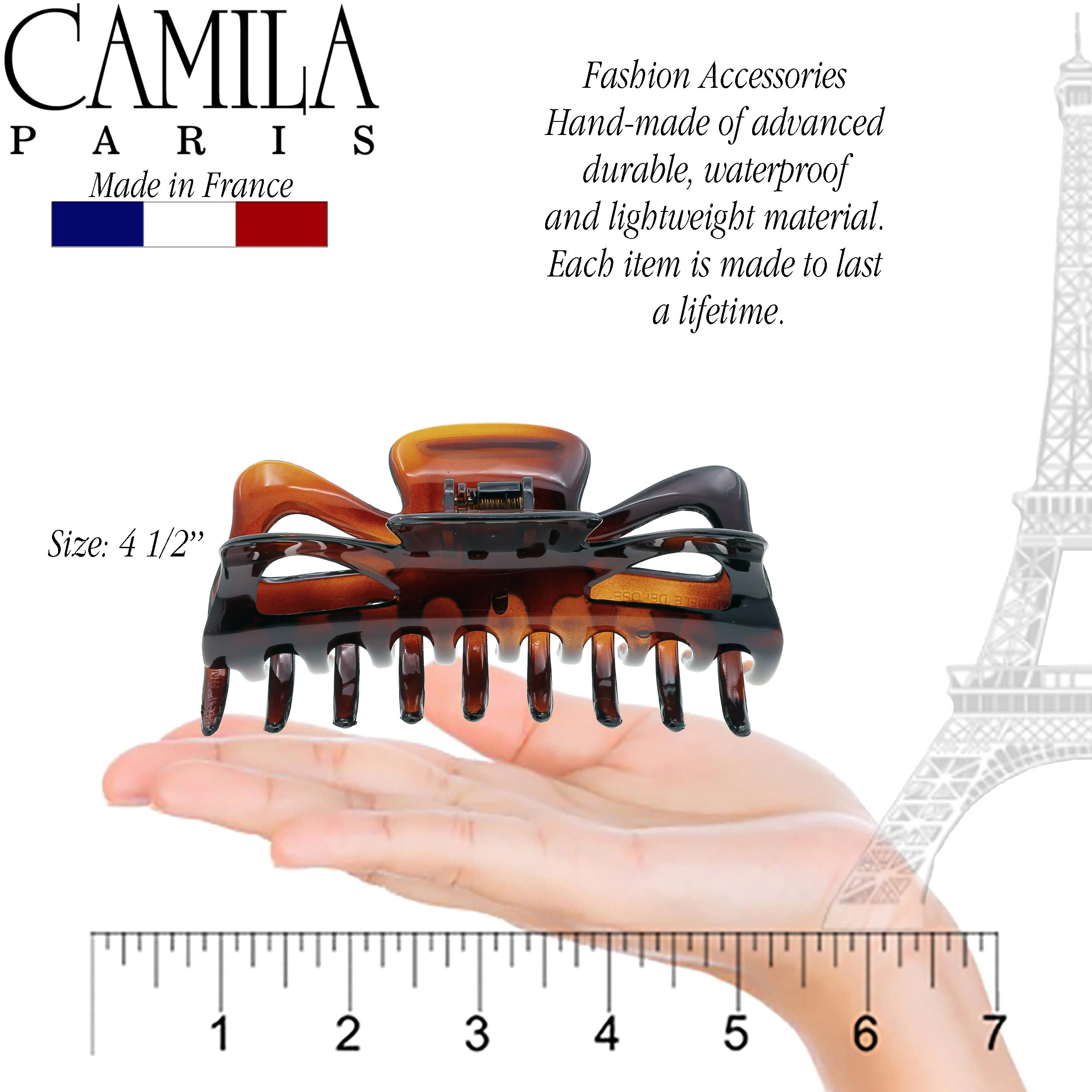 Camila Paris 4.5 Inch French Hair Clip For Women, Large Hair Claw Clip For Thick, Long Curly & Wavy Hair, Strong Hold No Slip Gr