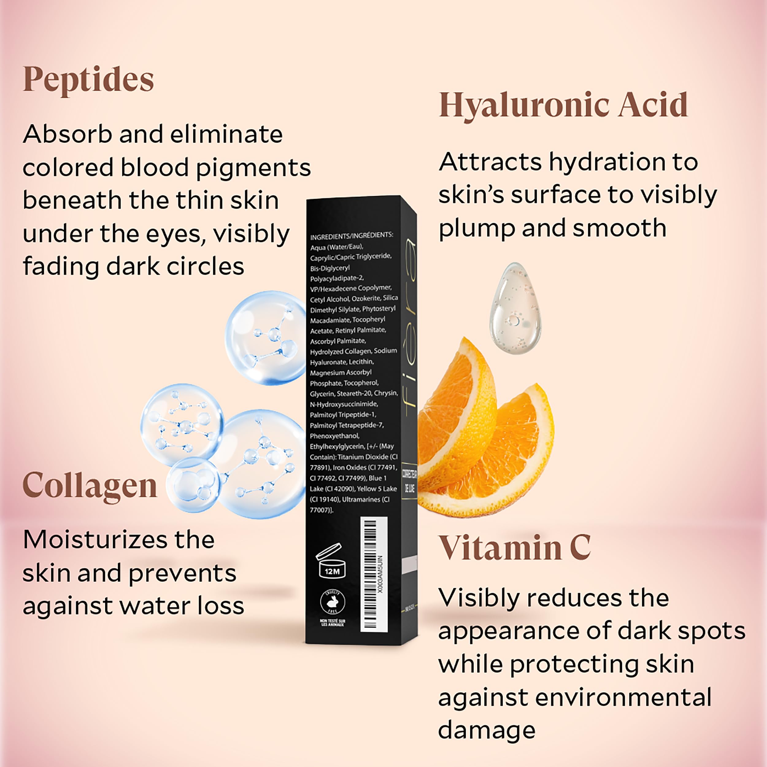 Fira Luxury Concealer with Anti-Aging - All Day Coverage for Dark Circles, Fine Lines, Wrinkles & Spots - Sand/Sable, 0.5 Ounce